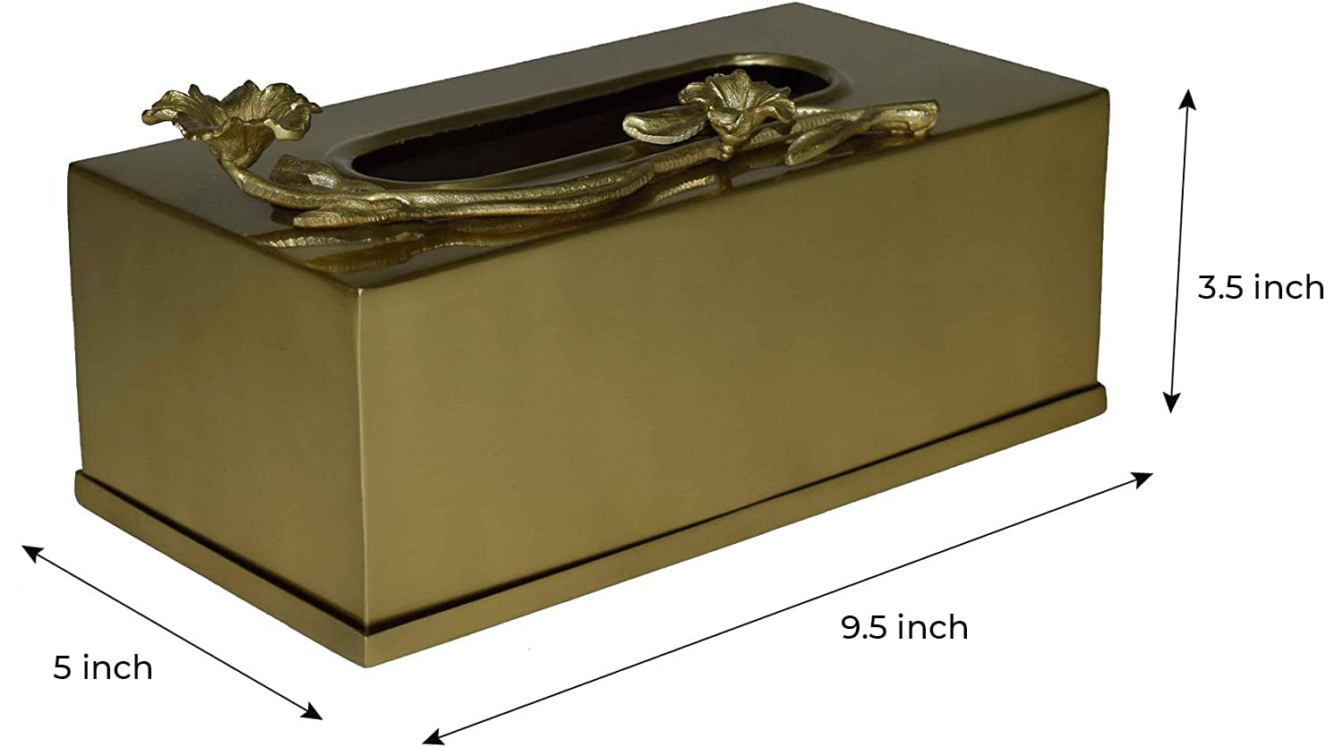 Decozen Elegant Rectangular Tissue Box Cover - Premium Home Decor with Rosemary Flower Accent for Bathroom, Kitchen & Bedroom | Stylish Paper Towel Holder for Countertops - Perfect for Home Decorating, Gift Giving & Daily Use