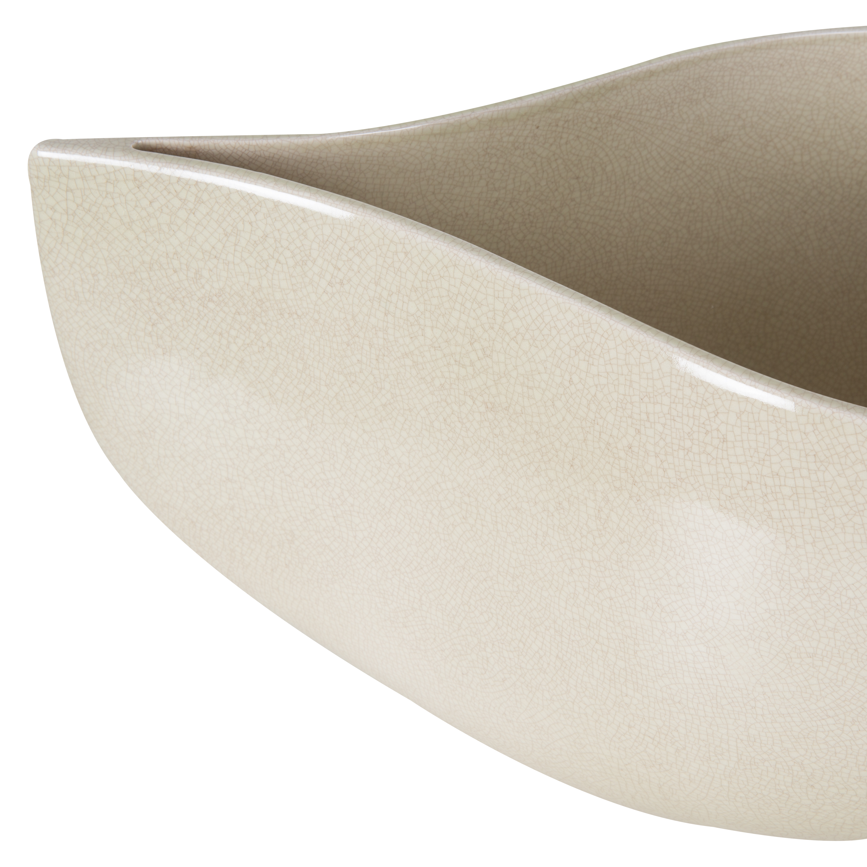 Handmade Crackle Glaze Teardrop Bowl - Ceramic Serving Bowl for Soup, Salad, Pasta - Perfect for Dining, Entertaining & Home Decor