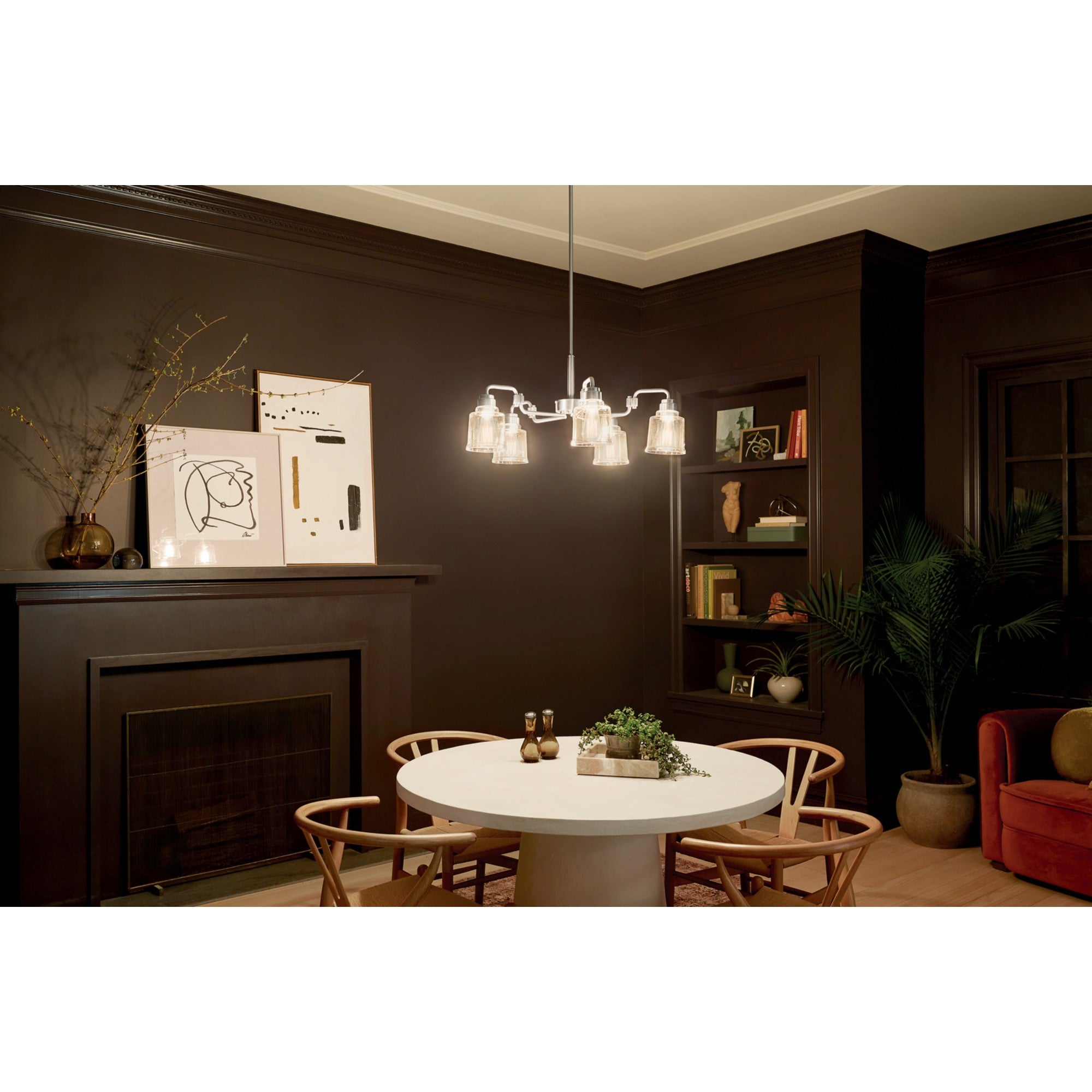 Aivian 30-Inch 5-Light Modern Chandelier with Nickel Finish - Perfect for Dining Room, Bedroom, or Living Room Lighting