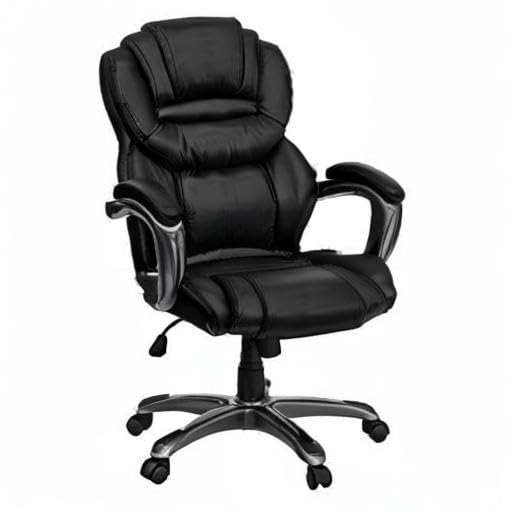 Premium High Back Office Chair with Leather Padded Loop Arms - Ergonomic Executive Desk Chair for Home & Office Workspaces, Long Hours Comfort