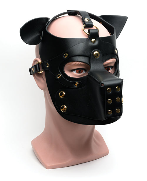665 Bondage Pup Hood - Adjustable BDSM Dog Hood for Puppy Play - Black - Perfect for Role Play, Fetish Parties & BDSM Scenes