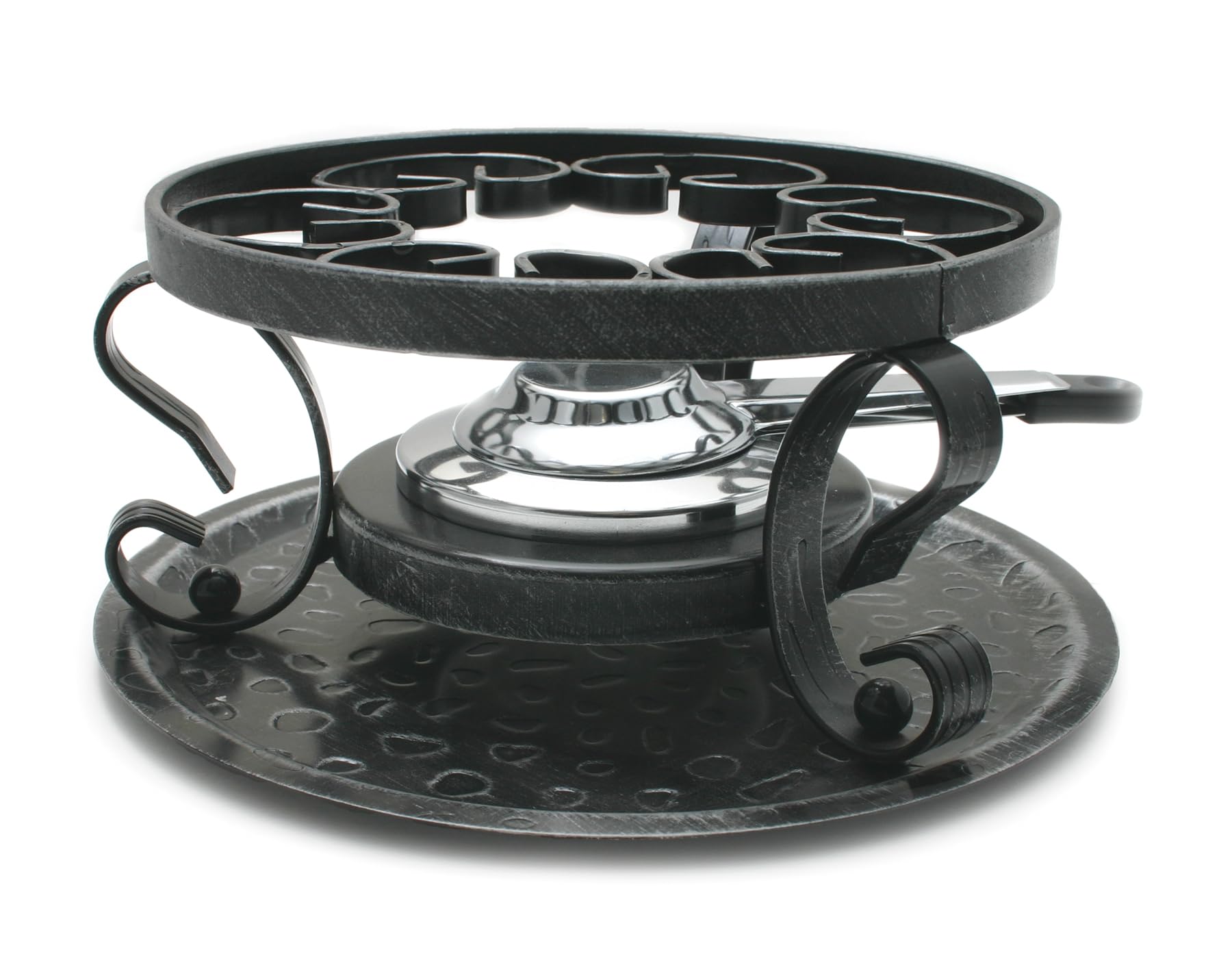 Swissmar Lugano 9-Piece Cast Iron Fondue Set - Matte White | Premium Cheese & Chocolate Fondue Pot for Parties, Romantic Dinners & Family Gatherings