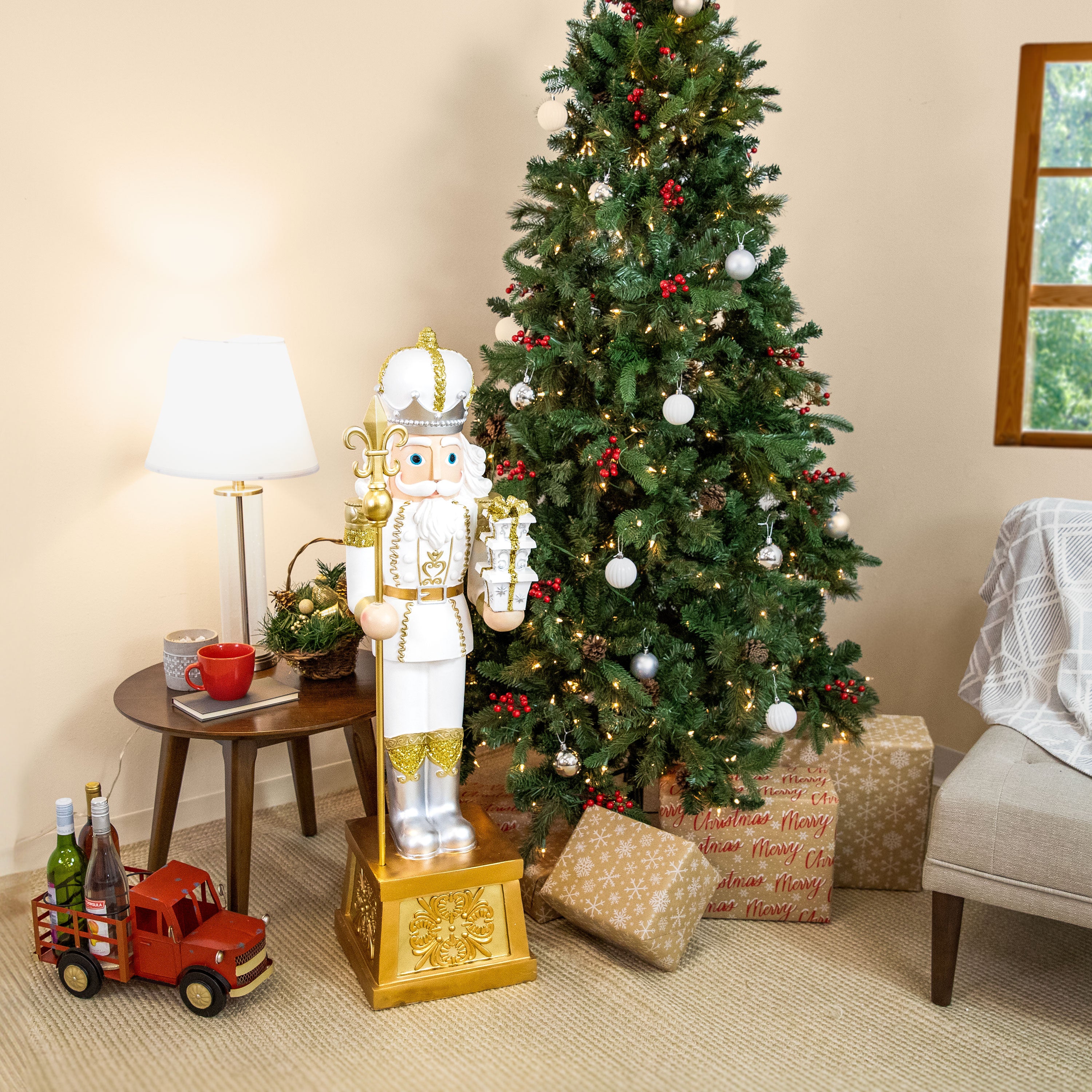 Sunnydaze Pierre the Fleur de Lis Christmas Nutcracker Statue - 47