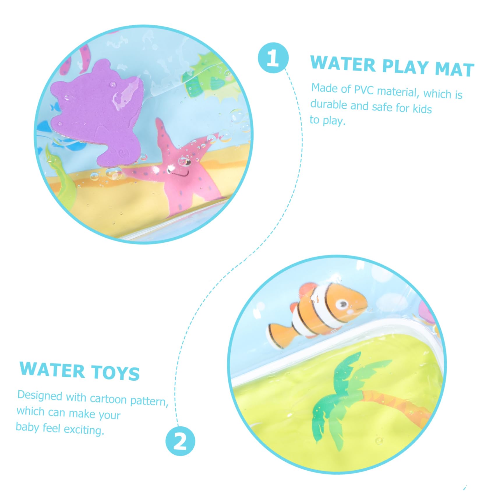 **Wakauto Inflatable Baby Water Play Mat - PVC Non-Slip Water Pad for Toddlers, Kids Pool & Beach Toys - Perfect for Outdoor Summer Fun, Backyard Splash Play, and Indoor Sensory Activities**