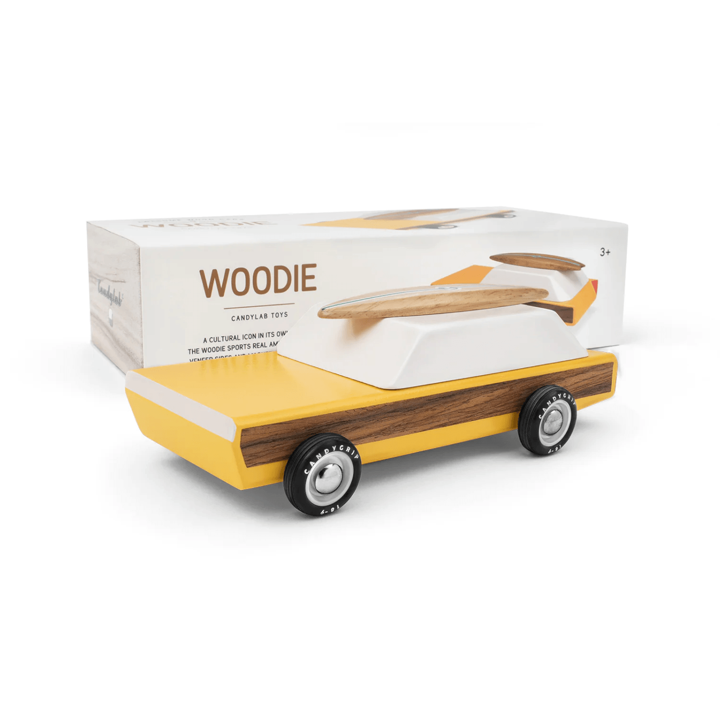 Candylab Brown Woodie Car Toy - Classic Wooden Toy Car for Kids, Collectible Vintage Style Vehicle - Perfect for Playtime, Gifts & Display