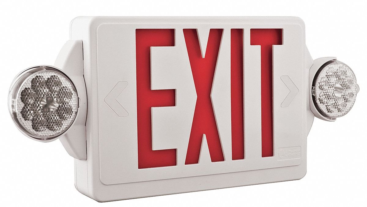 5W Red Exit Sign with Emergency Lights - Ideal for Offices, Schools, and Public Buildings Safety