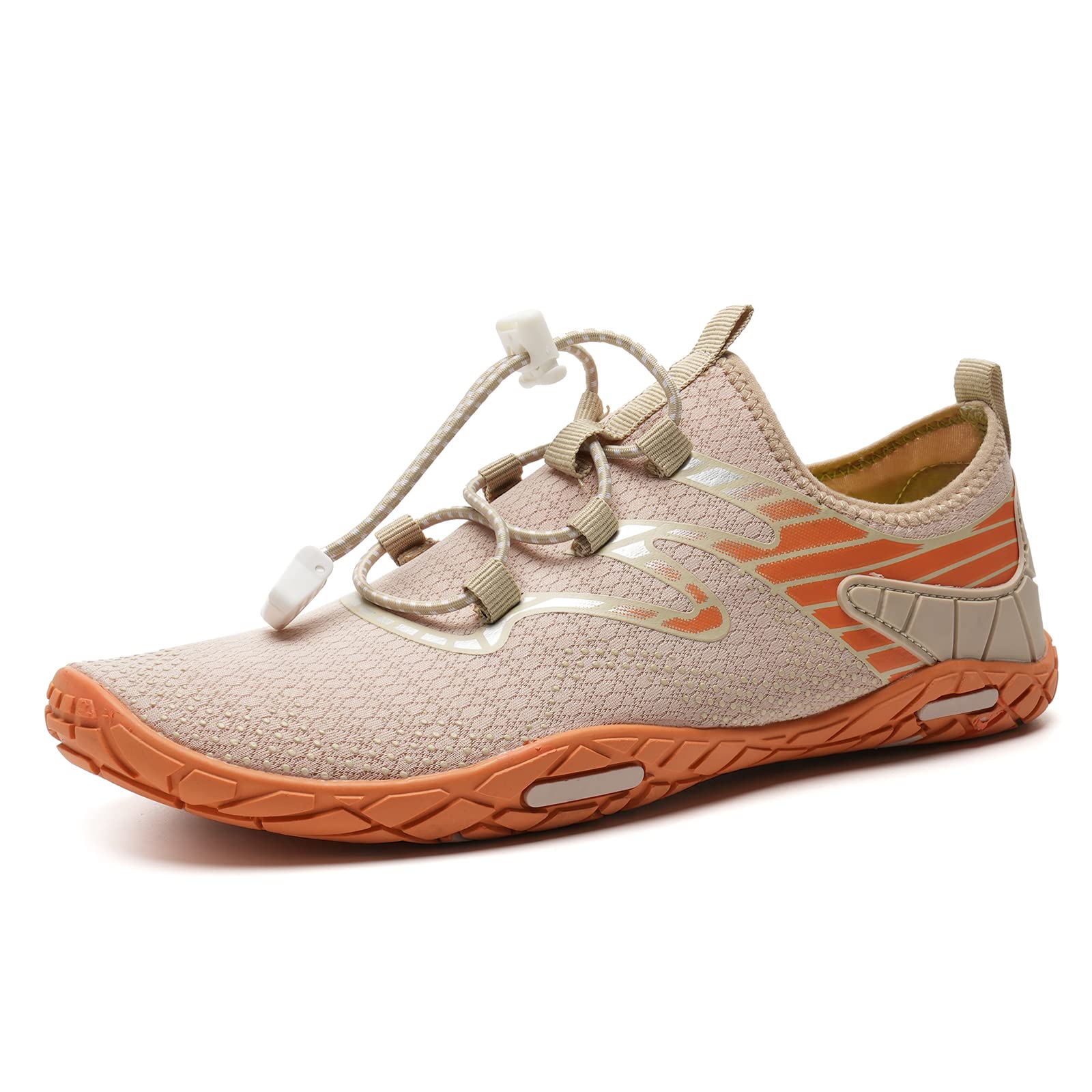 WateLves Quick-Dry Water Shoes for Men & Women - Lightweight Aqua Socks for Beach, Swimming, Surfing, Yoga & Water Aerobics - Breathable Pool Shoes (Apricot, Size 40) - Perfect for Summer Water Activities & Outdoor Sports