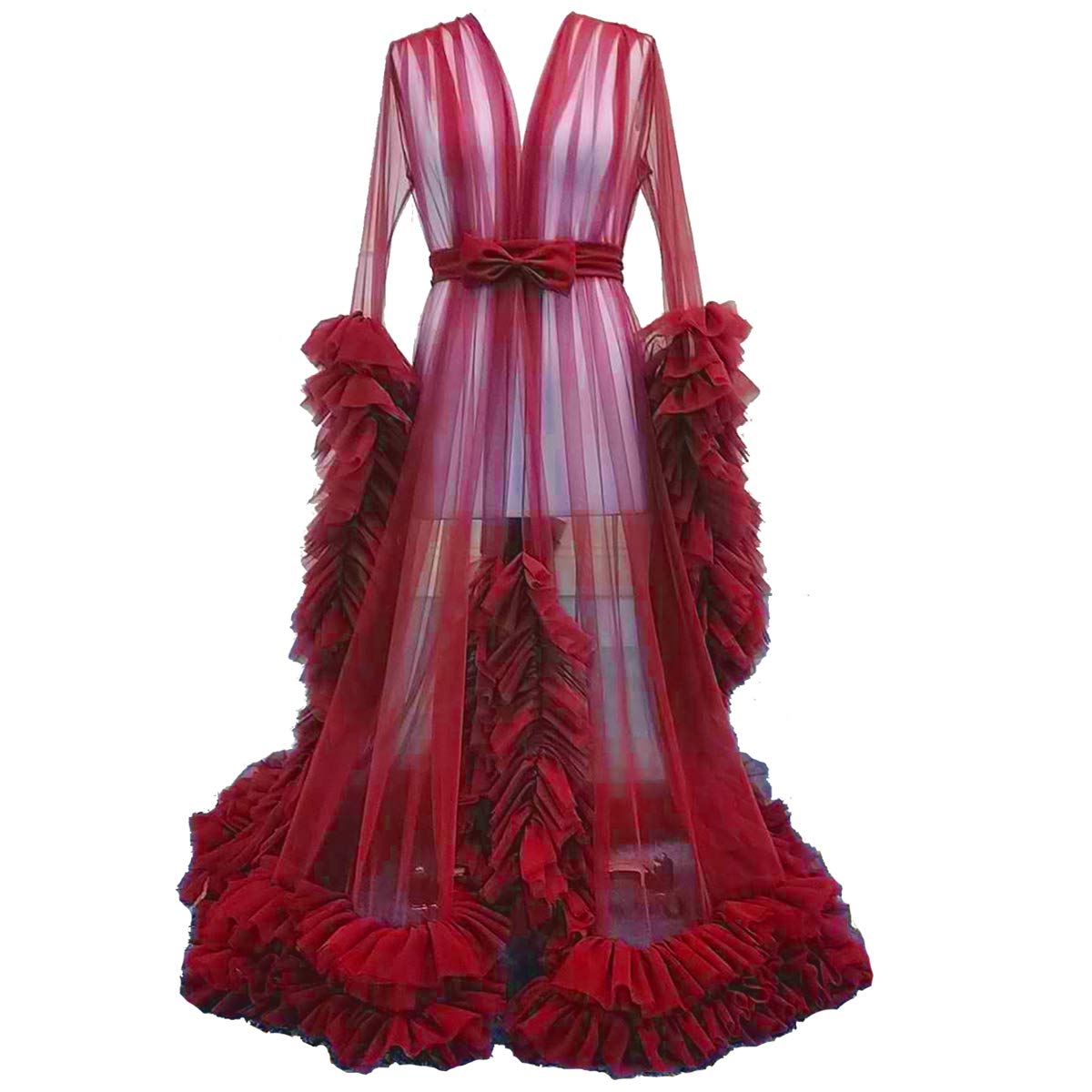 Elegant Prom Dress & Lingerie Set - Sexy Tulle Robe, Nightgown & Bathrobe for Women - Perfect for Maternity, Wedding, Birthday Parties & Special Occasions