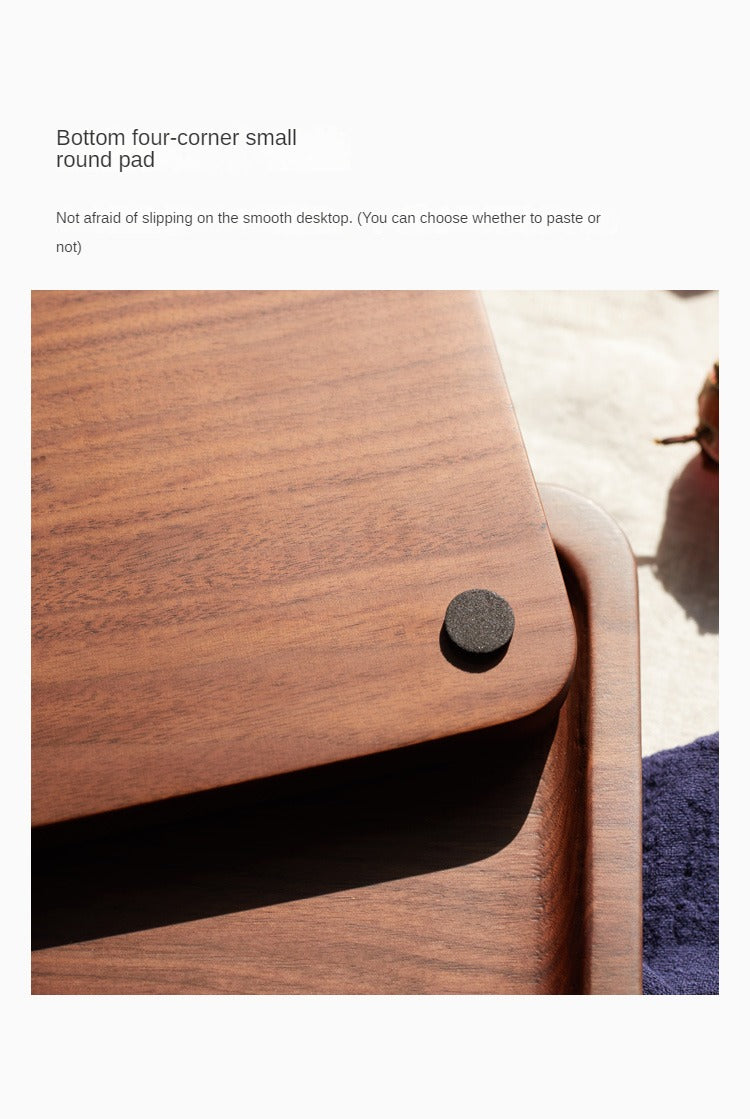 Premium Black Walnut & Beech Solid Wood Fruit Plate Tray with Natural Wax Oil Finish - Perfect for Serving Fruits, Cheese, and Appetizers at Parties and Gatherings