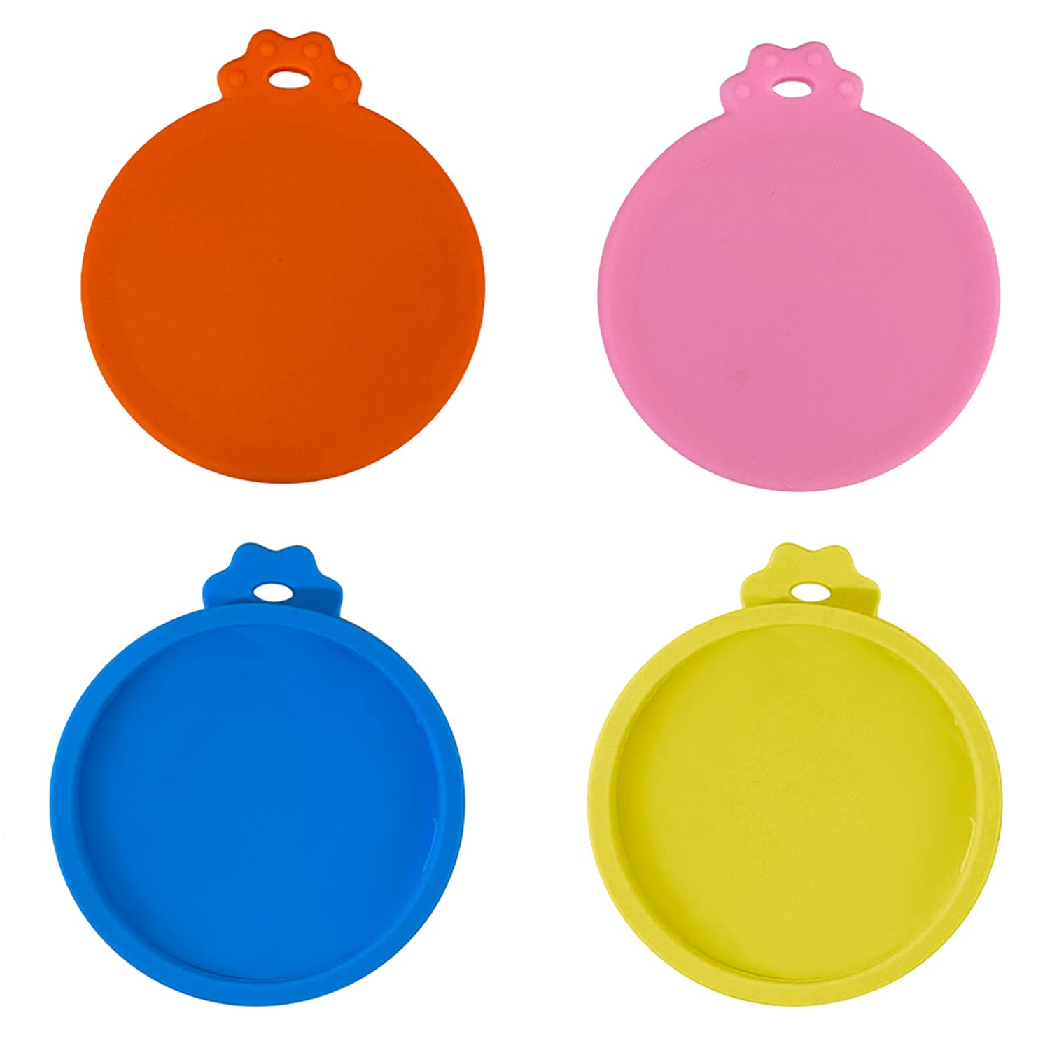 AQSXO 4 Pack Silicone Pet Food Can Lids - Reusable Covers for 3 oz & 2.5 oz Cat Food Cans - Keep Pet Food Fresh & Airtight - Perfect for Storage, Travel & Portion Control