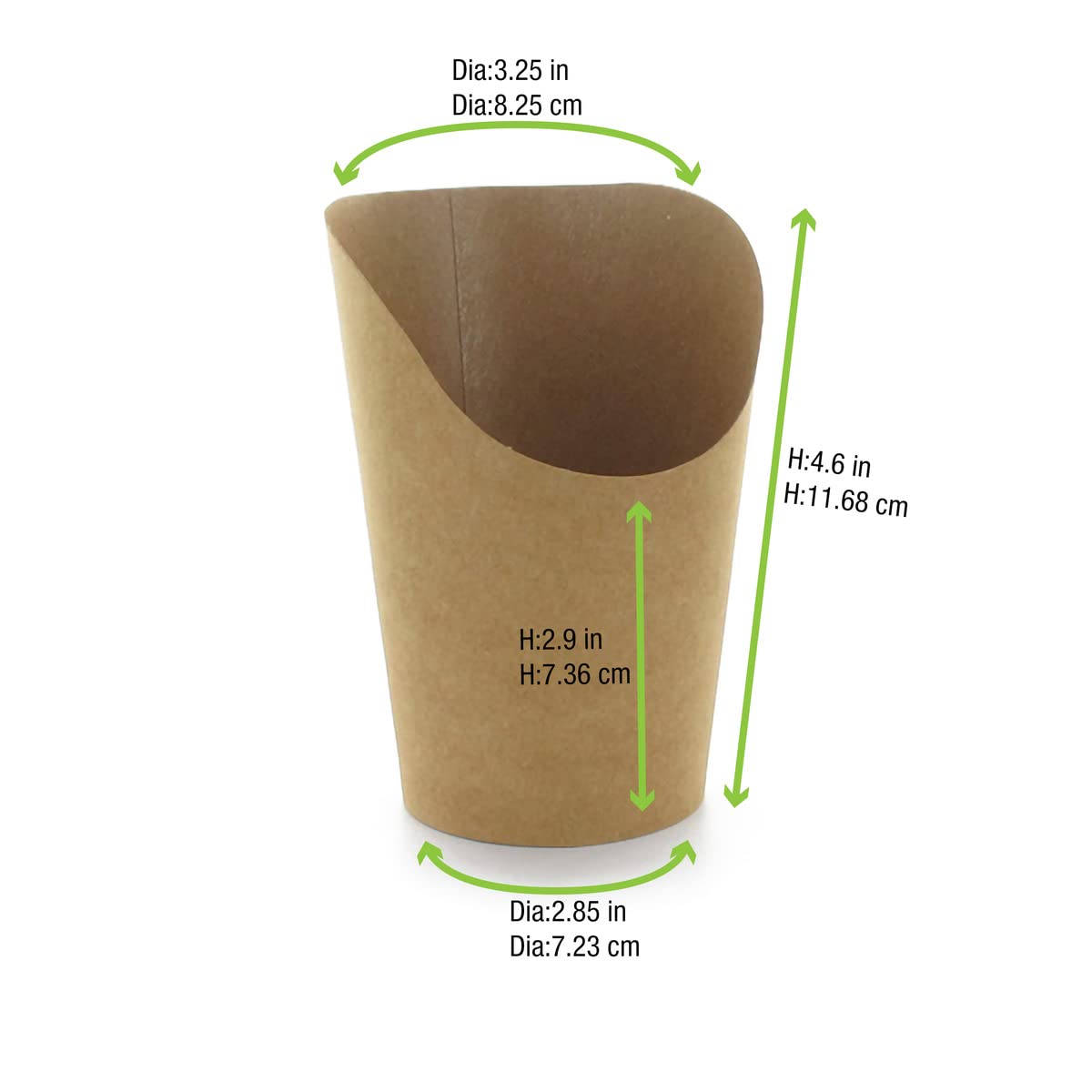Eco-Friendly Brown Kraft Paper French Fry Holders - Disposable Food Containers for Fries & Wraps (5.5 oz, Case of 1200) | Perfect for Fast Food Restaurants, Food Trucks & Takeout Services
