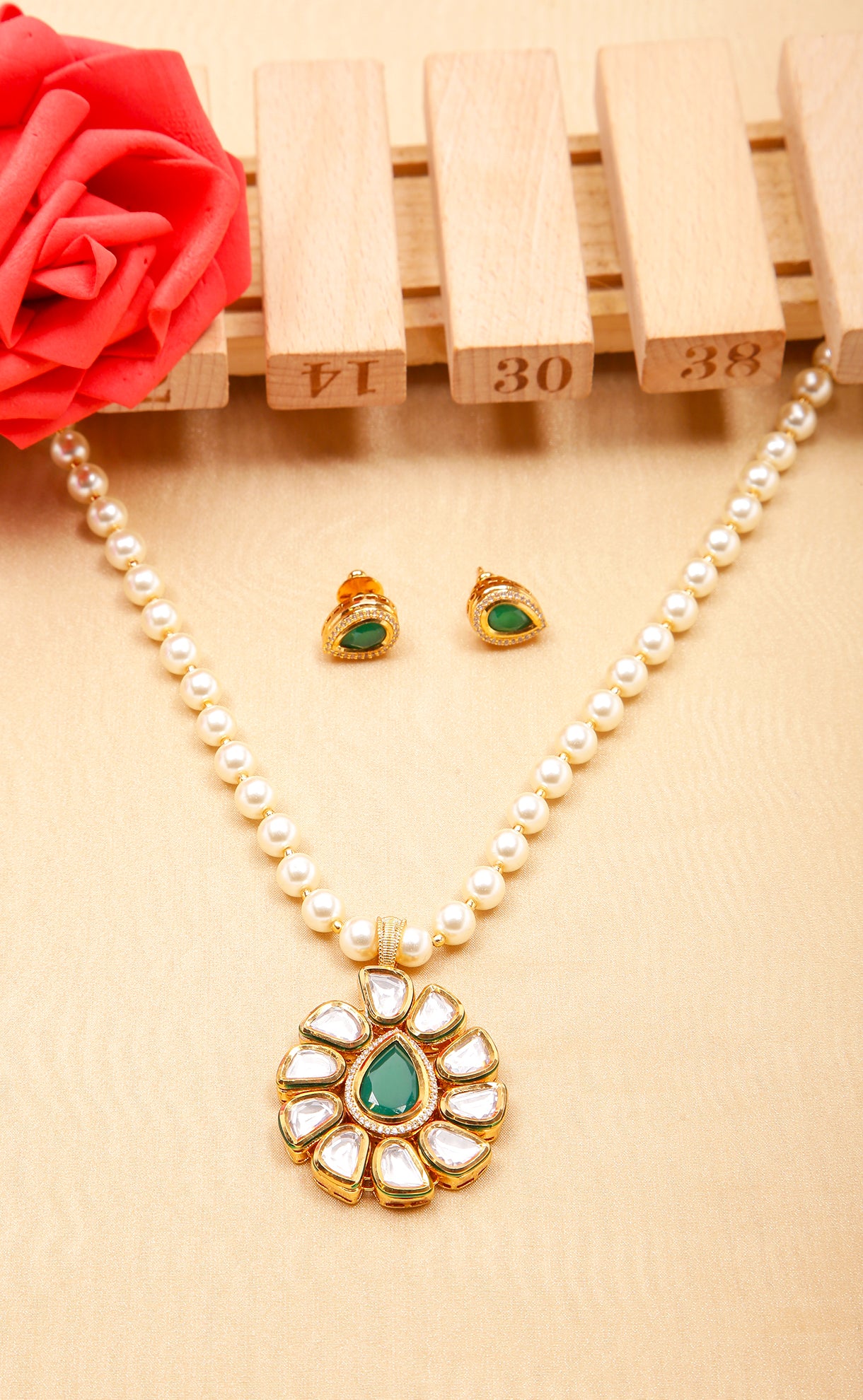 Royal Kundan Necklace & Earrings Set - 24K Gold Plated Designer Jewelry (D912) for Weddings, Parties & Special Occasions