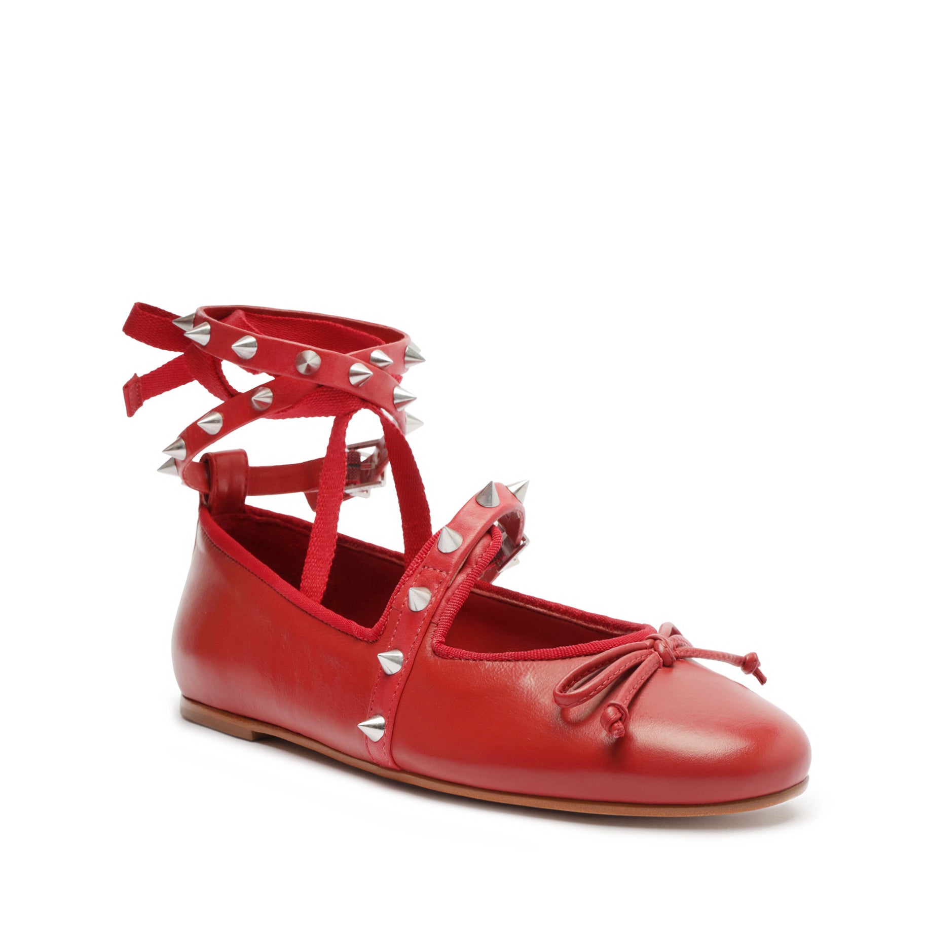 Larissa Women's Lace-Up Calf Leather Ballet Flats - Comfortable & Stylish Shoes for Work, Dating & Casual Wear