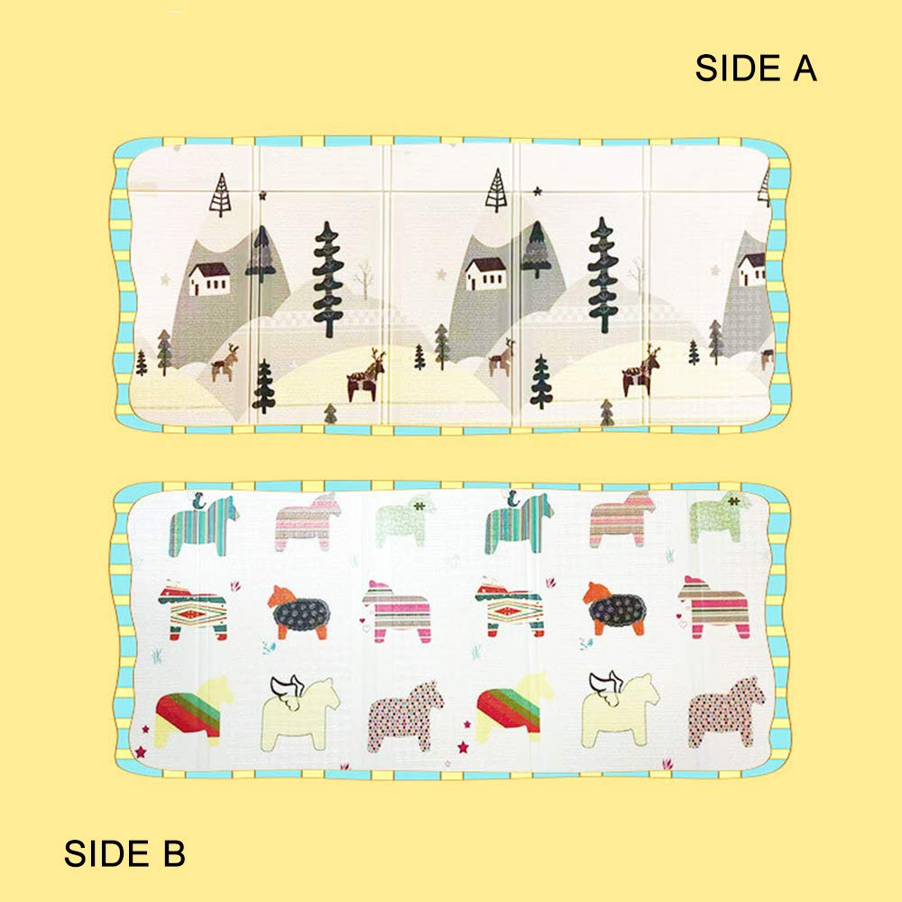 XPE Collapsible Double-Sided Baby Play Mat - Non-Toxic Foam Floor Mat for Kids, Toddler Crawling & Learning Activity, Perfect for Nursery, Playroom & Daycare