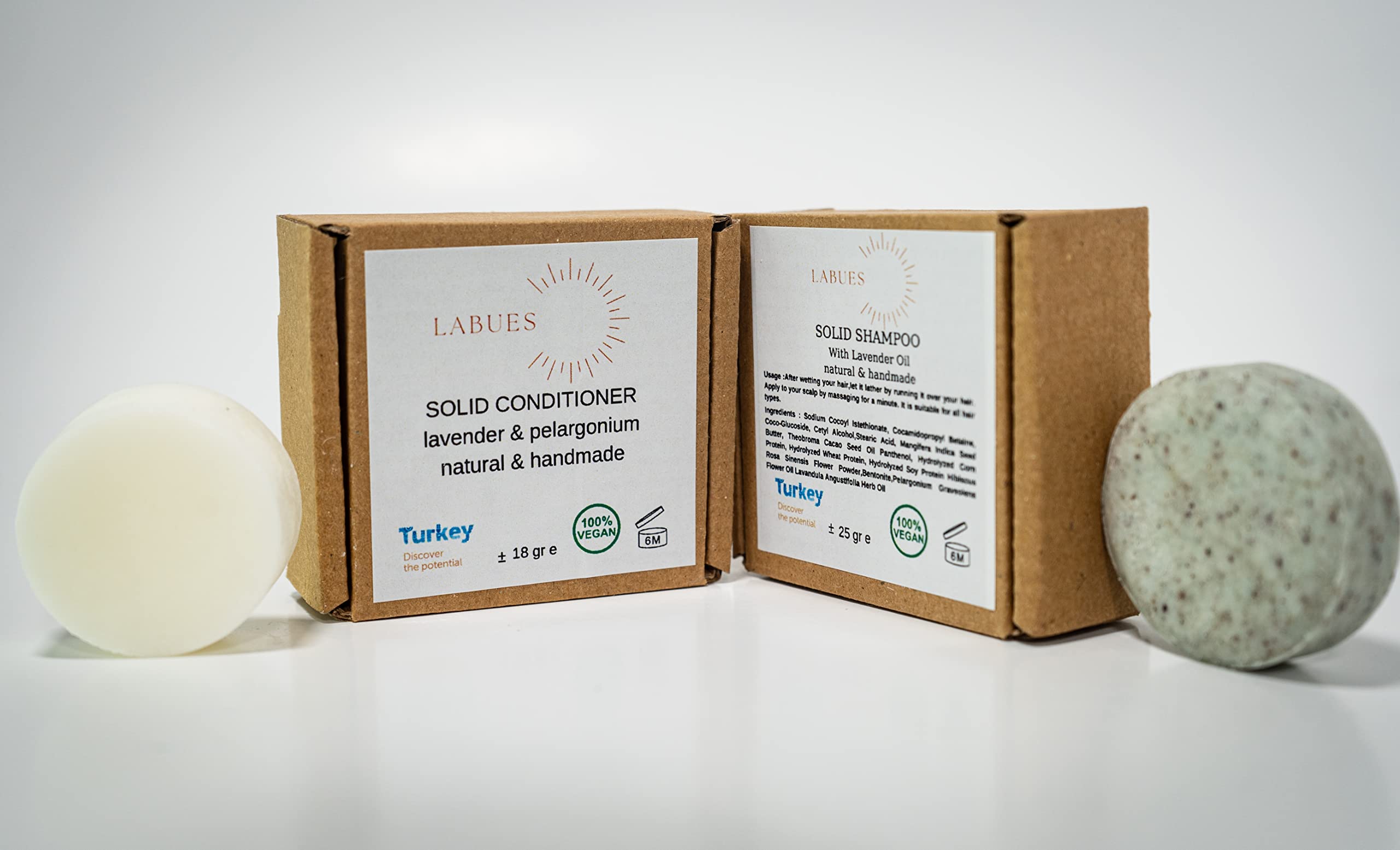 **Natural Handmade Travel Gift Set - Organic Shampoo Bar & Conditioner (10-15 Washes), Clay Soap, Loofah & Turkish Face Towel for Acne & Blemish Care – Perfect for Travel, Eco-Friendly Bath & Skincare Routine**