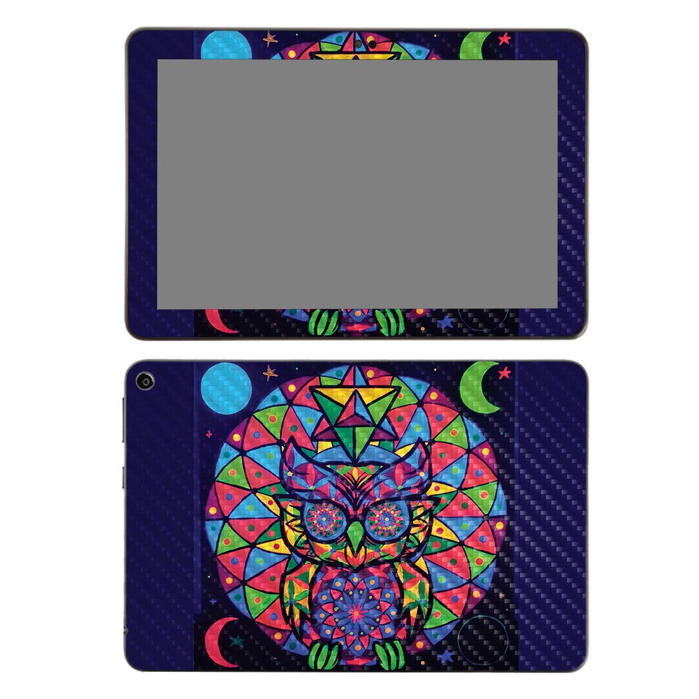 MightySkins Carbon Fiber Skin for Amazon Fire HD 8 (2020) - Goodnight Owl Design | Protective & Durable Textured Vinyl Cover | Easy to Apply | Made in USA | Perfect for Home, Office & Travel Use