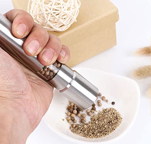 3-Pack Stainless Steel Manual Salt and Pepper Grinder Set - Adjustable Spice Mill for Kitchen, Dining & BBQ - Perfect for Seasoning, Cooking & Tabletop Use