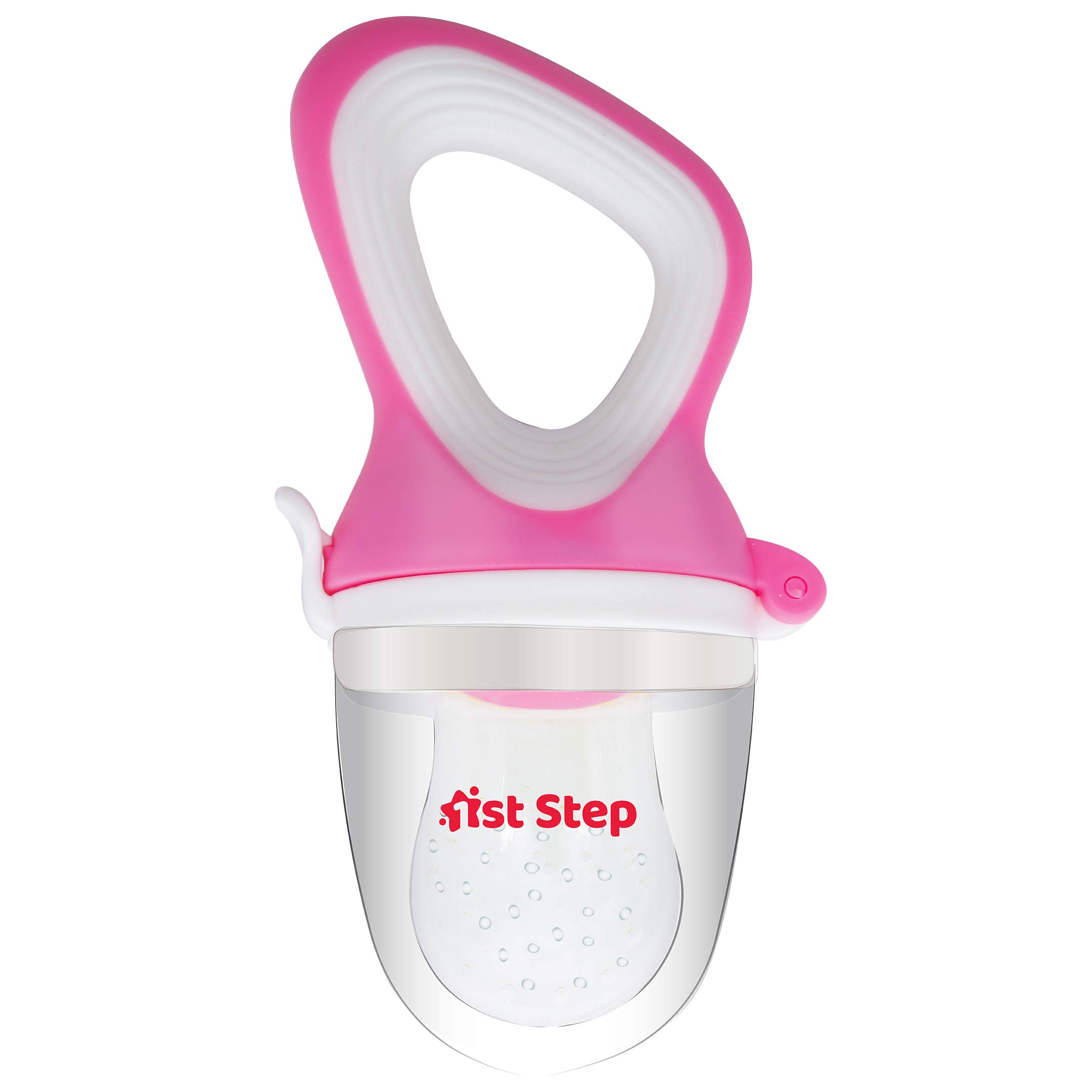 BPA Free Silicone Baby Fruit Feeder & Food Nibbler - Safe Teething Toy for Infants & Toddlers (Pink) | Perfect for Introducing Solids, Soothing Sore Gums & On-the-Go Feeding