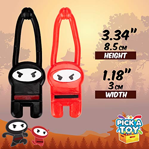 Stretchy Flying Ninja Toys - 24-Piece Slingshot Set for Kids | Easter Egg Fillers, Birthday Party Favors & Karate Goodie Bag Stuffers | Outdoor Play & Ninja-Themed Party Supplies