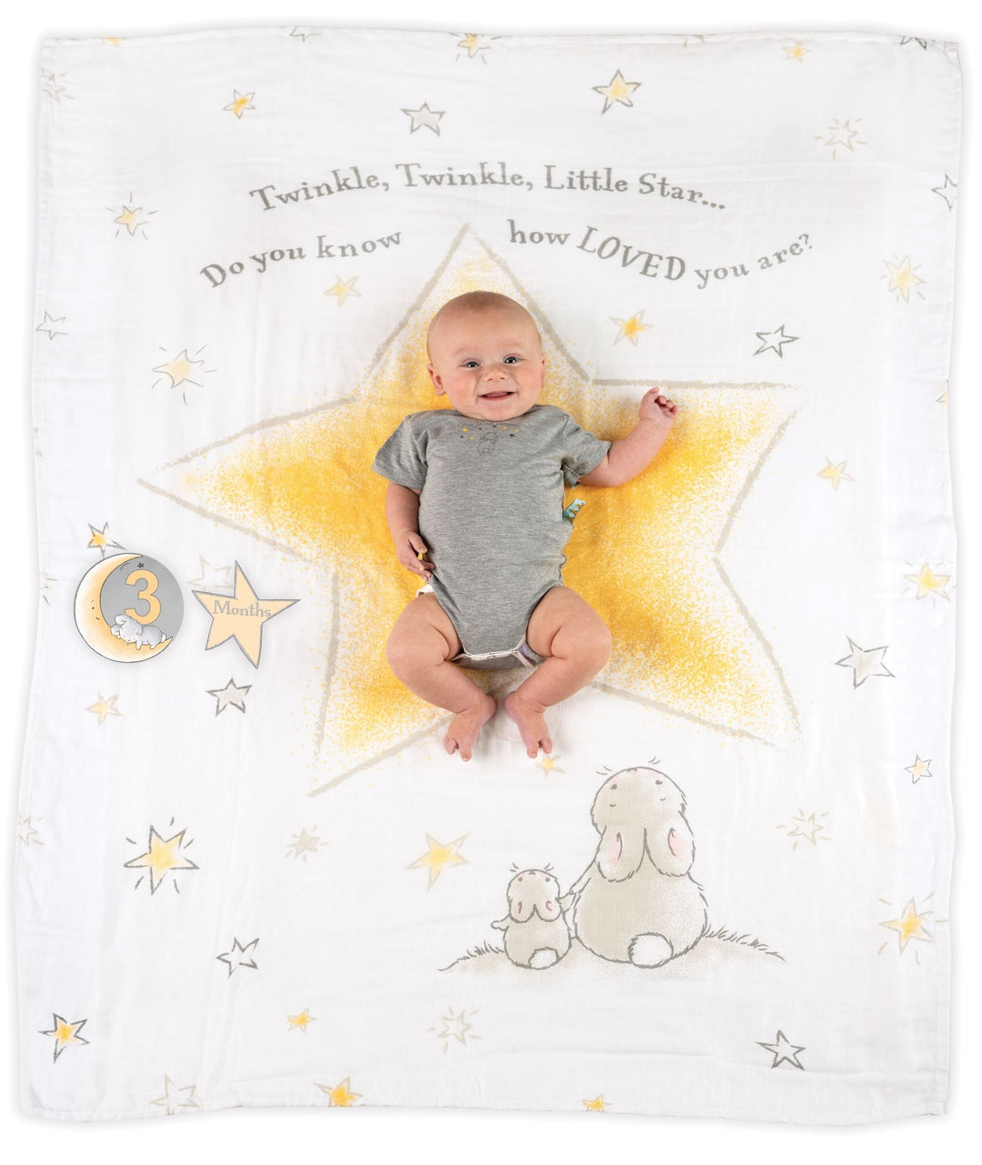 Twinkle Twinkle Milestone Baby Blanket - Soft Keepsake for Newborn Photos, First Birthday & Special Moments - Perfect for Nursery, Photo Shoots & Cherished Memories