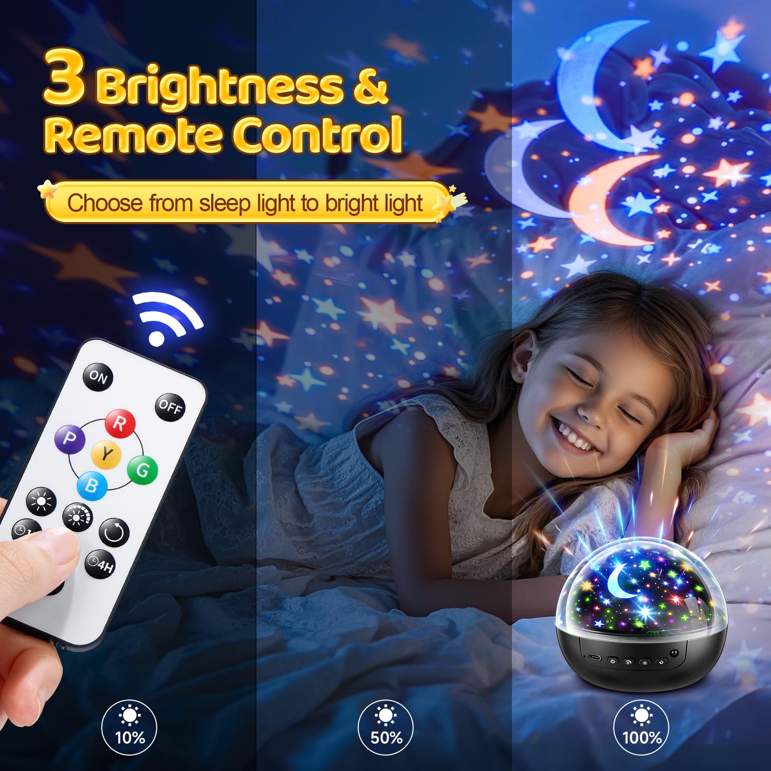 Remote Control Dinosaur Toys for Kids Ages 2-7 with 3 Films & 93 Effects - Rotating Night Light Projector with 3 Timer Settings & 5 Brightness Levels - Perfect for Bedtime, Playtime, and Room Decor