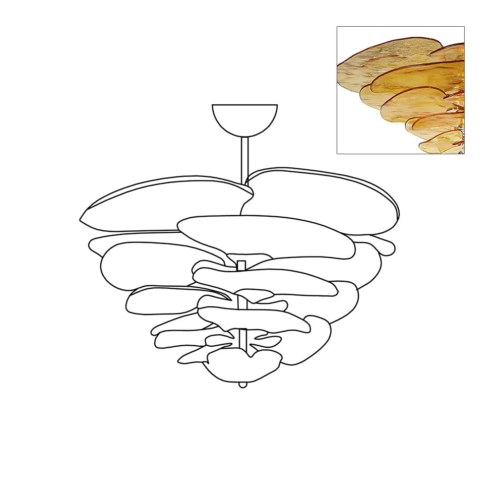 Elegant Lilypad Glass Chandelier - Modern Crystal Ceiling Light Fixture for Dining Room, Living Room & Bedroom Decor | Perfect for Home Lighting and Interior Design