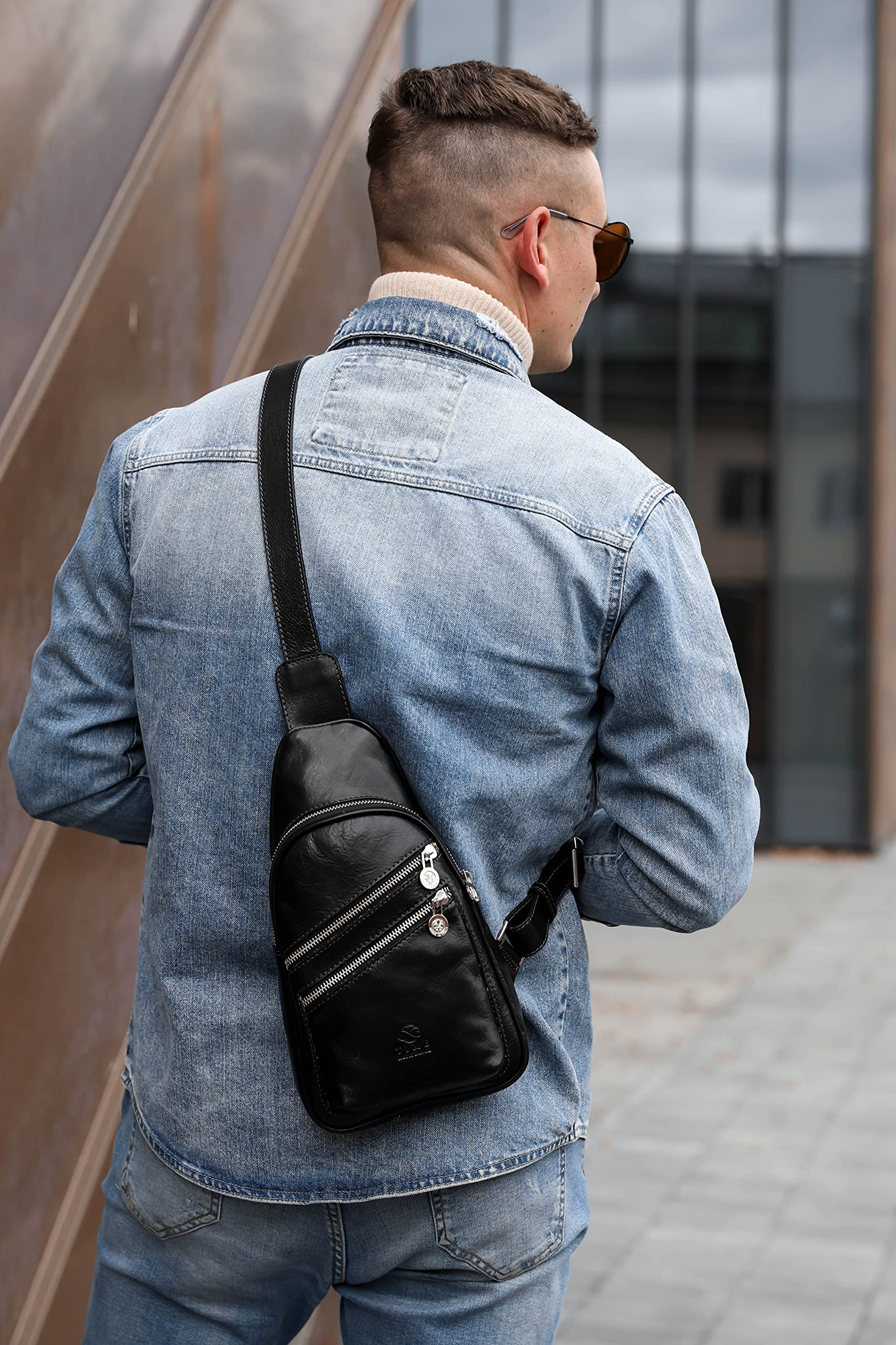 Premium Time-Resistant Leather Crossbody Bag for Men & Women - Handmade Brown Sling Messenger Shoulder Bag - Perfect for Travel, Work & Daily Use