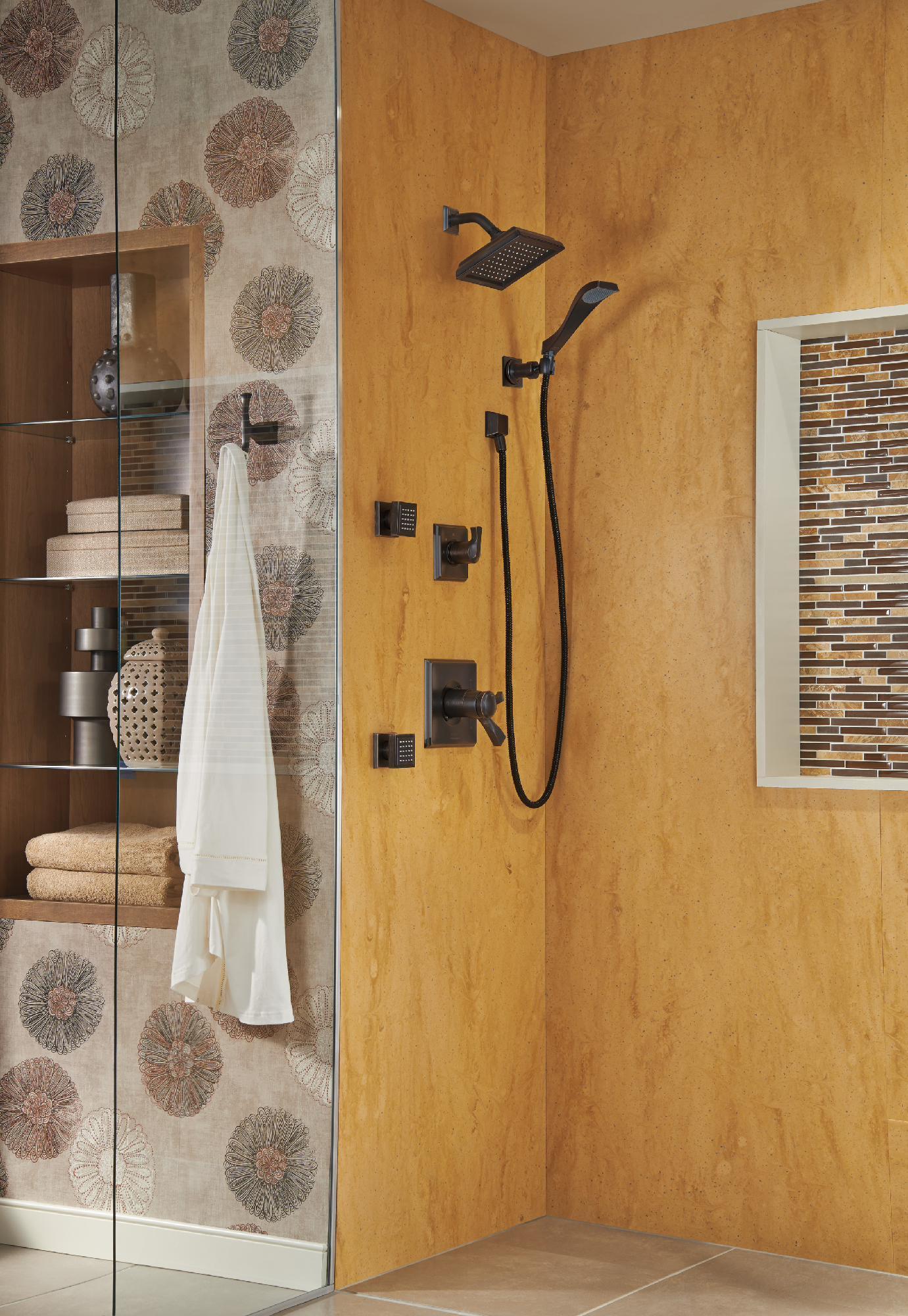 Adjustable Square Wall Mount Hand Shower Holder - Venetian Bronze U4010 RB PK Delta - Perfect for Bathroom, Shower, and Spa Use