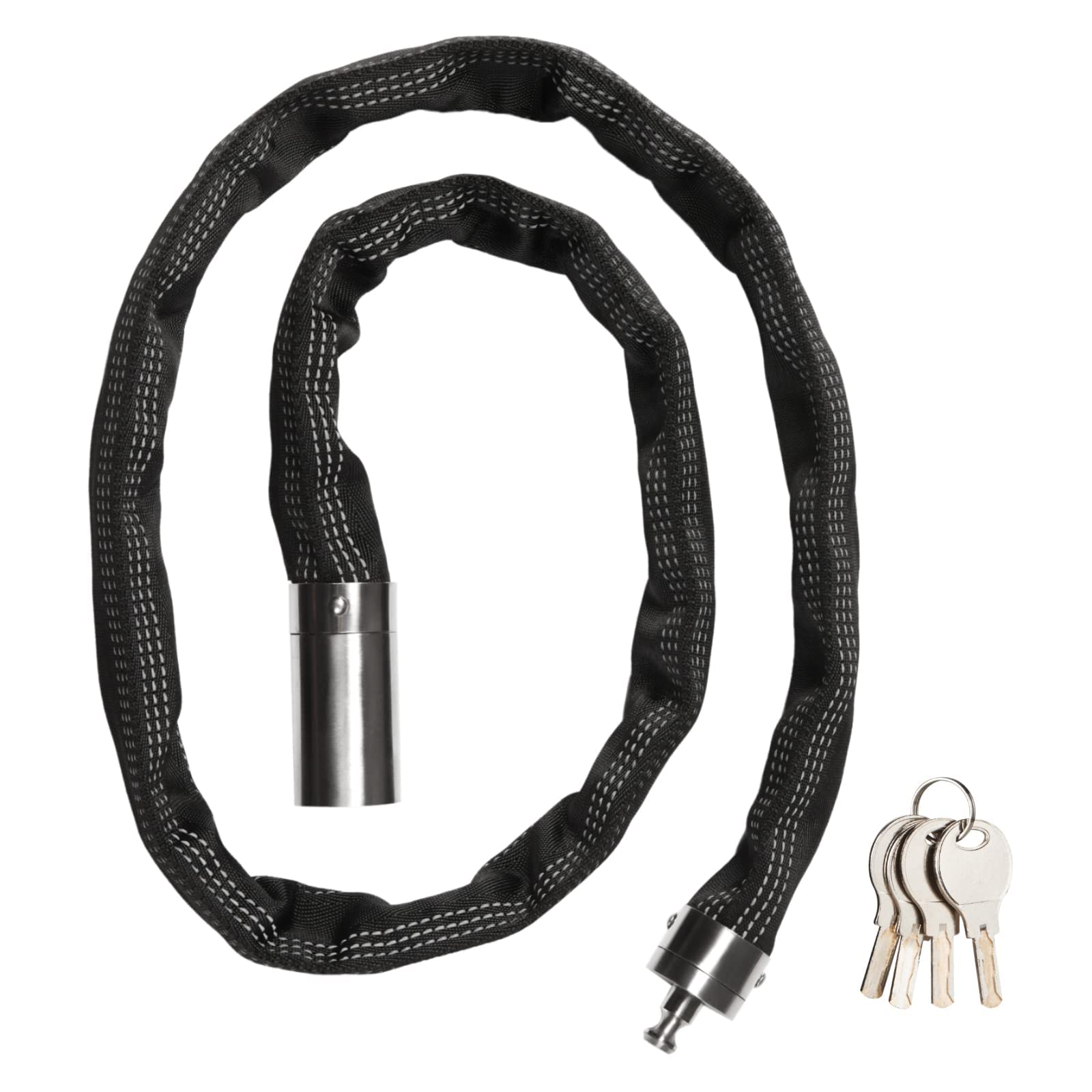 Premium Stainless Steel Chain Lock with 4 Keys - 43