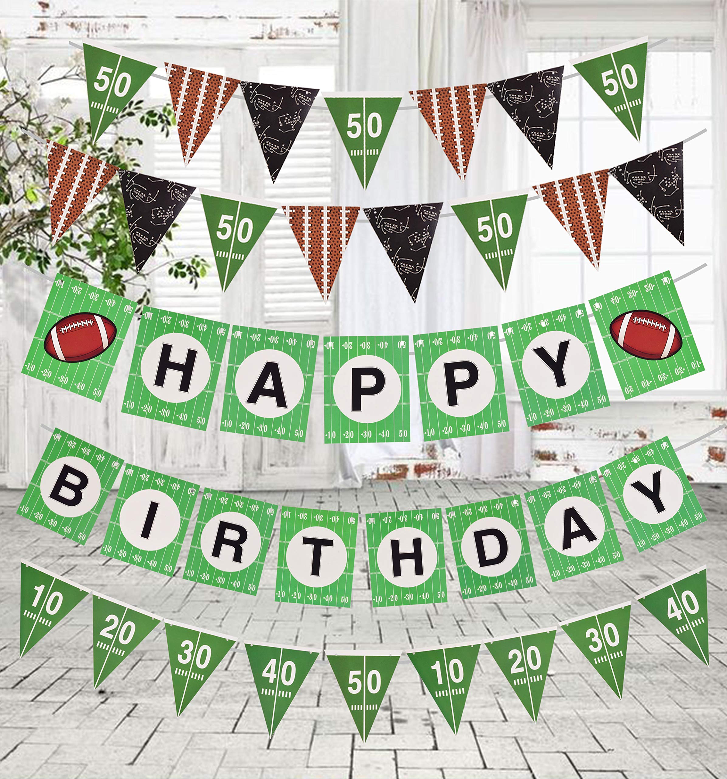American Football Birthday Banner - Football Themed Party Supplies for Kids & Boys | Football Birthday Party Decorations, Sports Banner for Birthday Celebrations & Game Day Parties