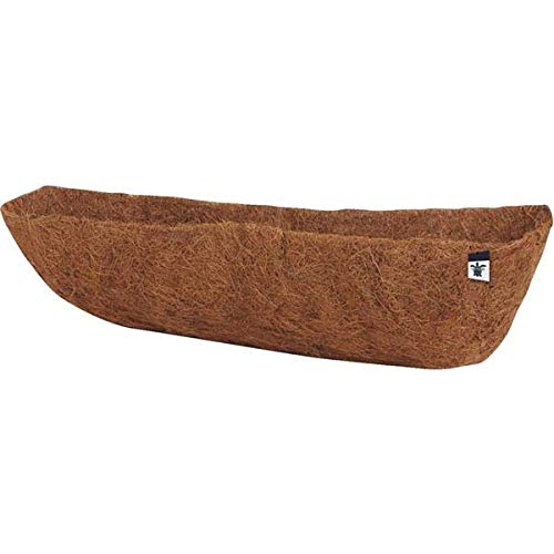 24 Inch Premium Coconut Fiber Planter Liners for Trough, Wall, Window & Deck Planters - Eco-Friendly Coir Basket Insert (1 Pack) - Perfect for Indoor/Outdoor Hanging Gardens & Vertical Plant Displays
