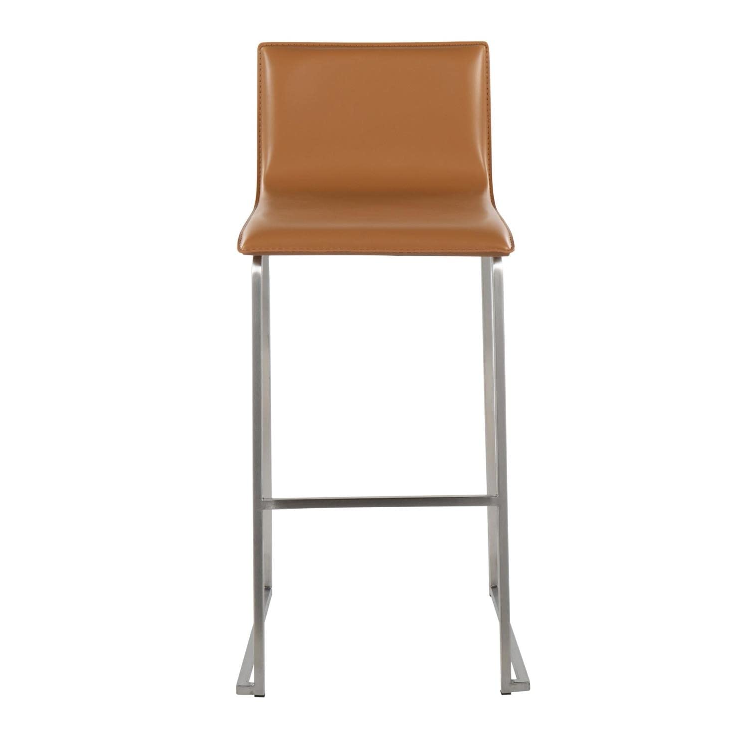 LumiSource Mara Bar Stool Set of 2 - Modern Counter Height Bar Chairs with Back Support - Perfect for Kitchen Island, Breakfast Nook & Home Bar Decor