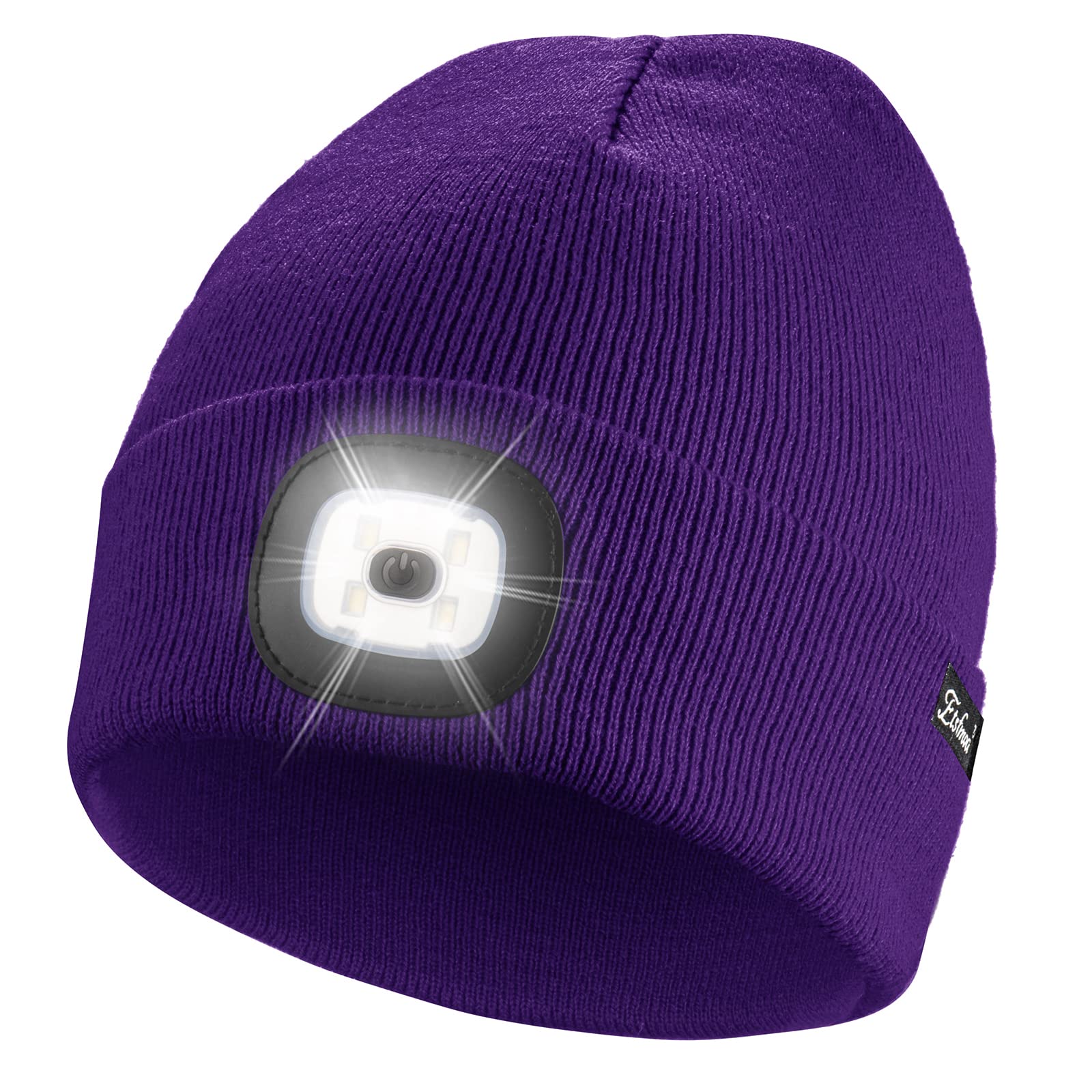USB Rechargeable LED Beanie Hat - Unisex Winter Knit Cap with Light, Perfect Gift for Men, Dad & Father - Great for Night Running, Camping & Outdoor Activities
