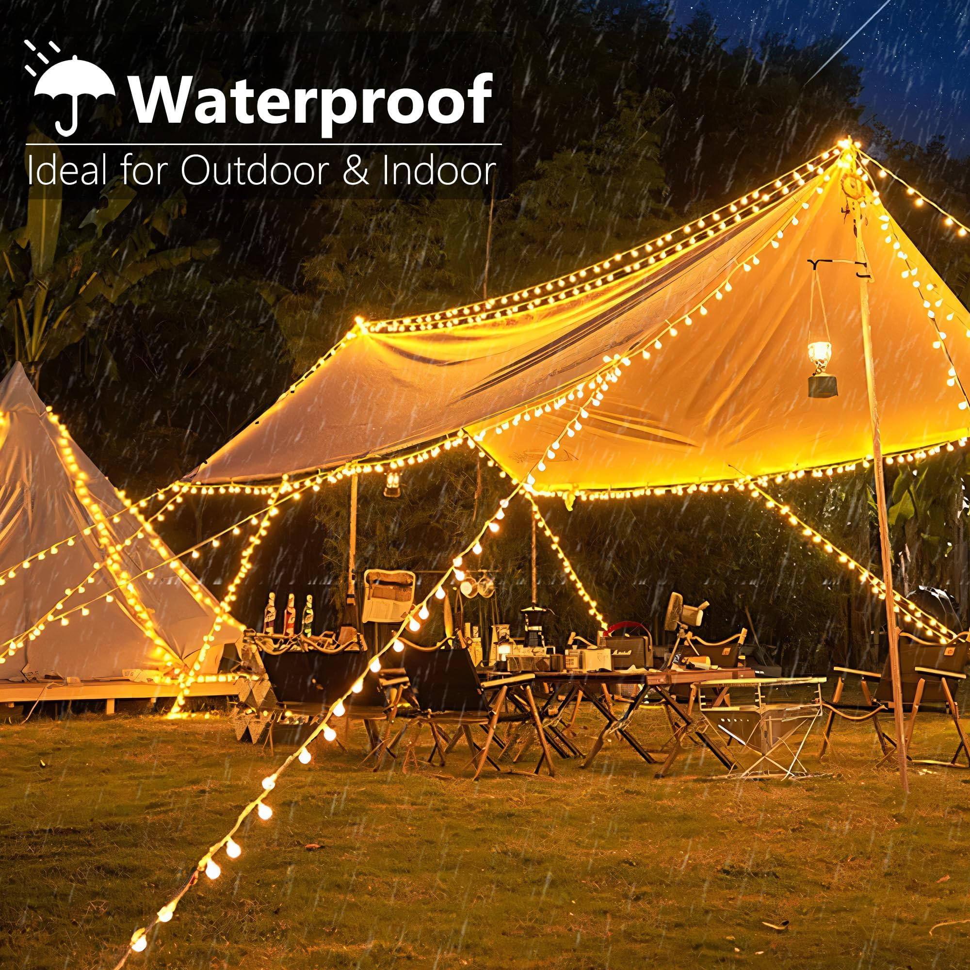 BrizLabs 33ft 100 LED Globe String Lights with Remote - 8 Modes Warm White Connectable Fairy Lights for Indoor Outdoor Decor, Camping, Backyard, Patio, Party & Wedding Decoration | Perfect for Creating Cozy Ambiance in Bedrooms, Gardens and Special Events