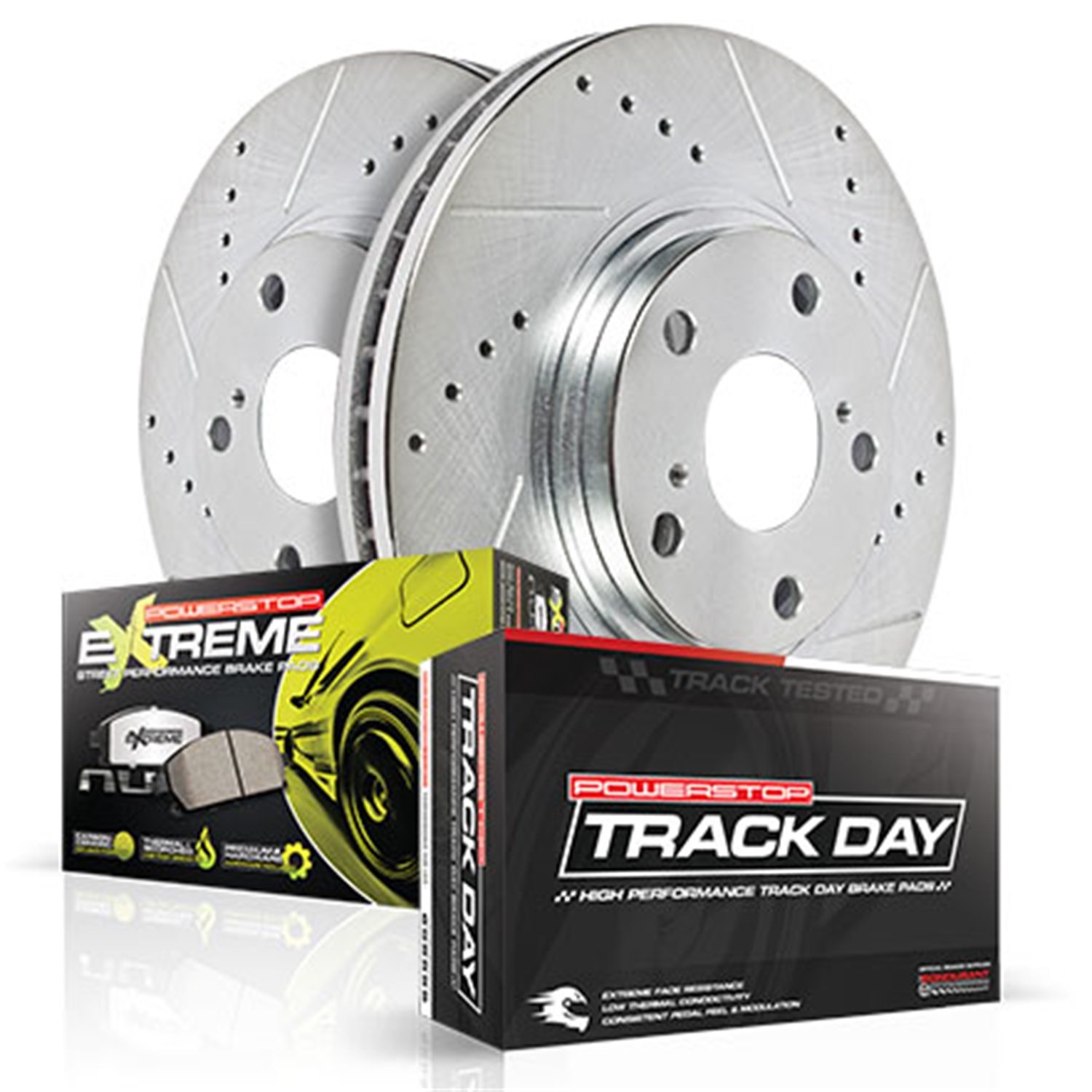 Power Stop TDPK1384 Track Day Plus Brake Kit - High Performance Brake System for Sports Cars & Track Racing | Perfect for Racing Enthusiasts & Daily Driving
