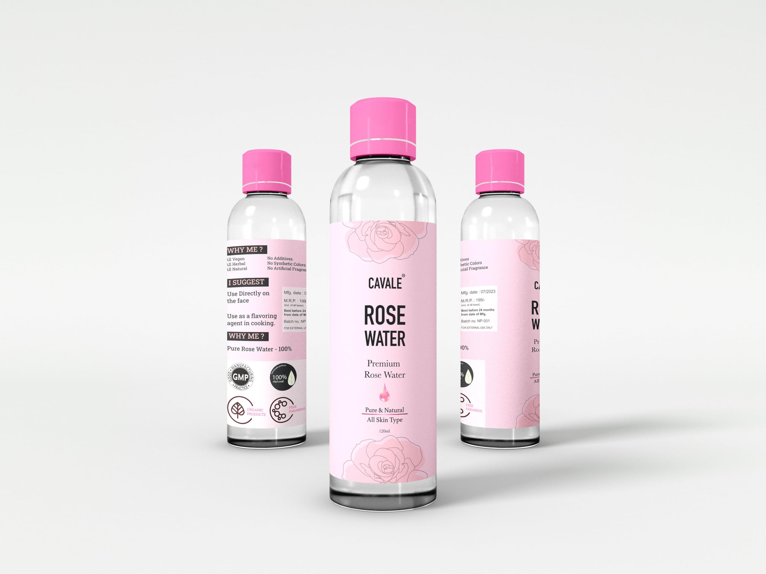 Cavale Premium Rose Water - Paraben-Free Facial Toner for Cleansing & Hydrating | Perfect for Daily Skincare & Makeup Prep