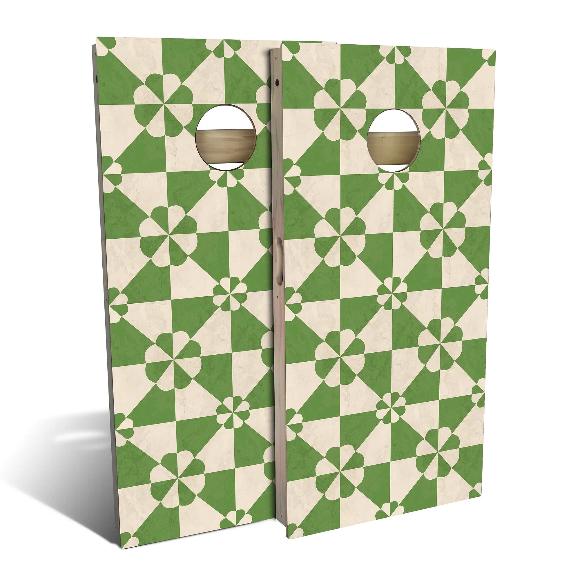 Skip's Garage Country Living Green Tile Cornhole Board Set - 2 Boards, 8 Bags, Custom Size & Accessories | Outdoor Lawn Games, Tailgating, Backyard Parties, BBQ & Camping Fun