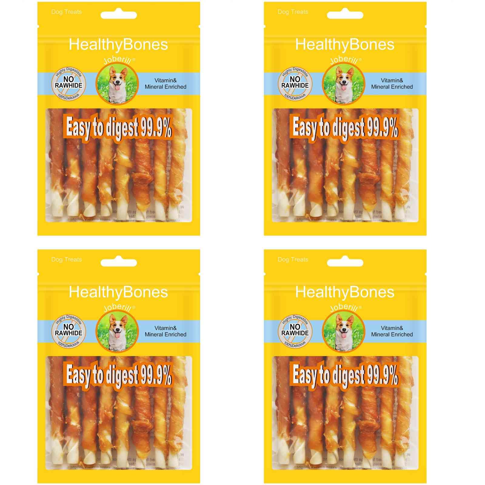 HealthyBones Natural Chicken Breast Wrapped Dog Treats for Carolina Dogs & Medium Hound Breeds - 36 Count, High-Protein Training Snacks for Active Dogs