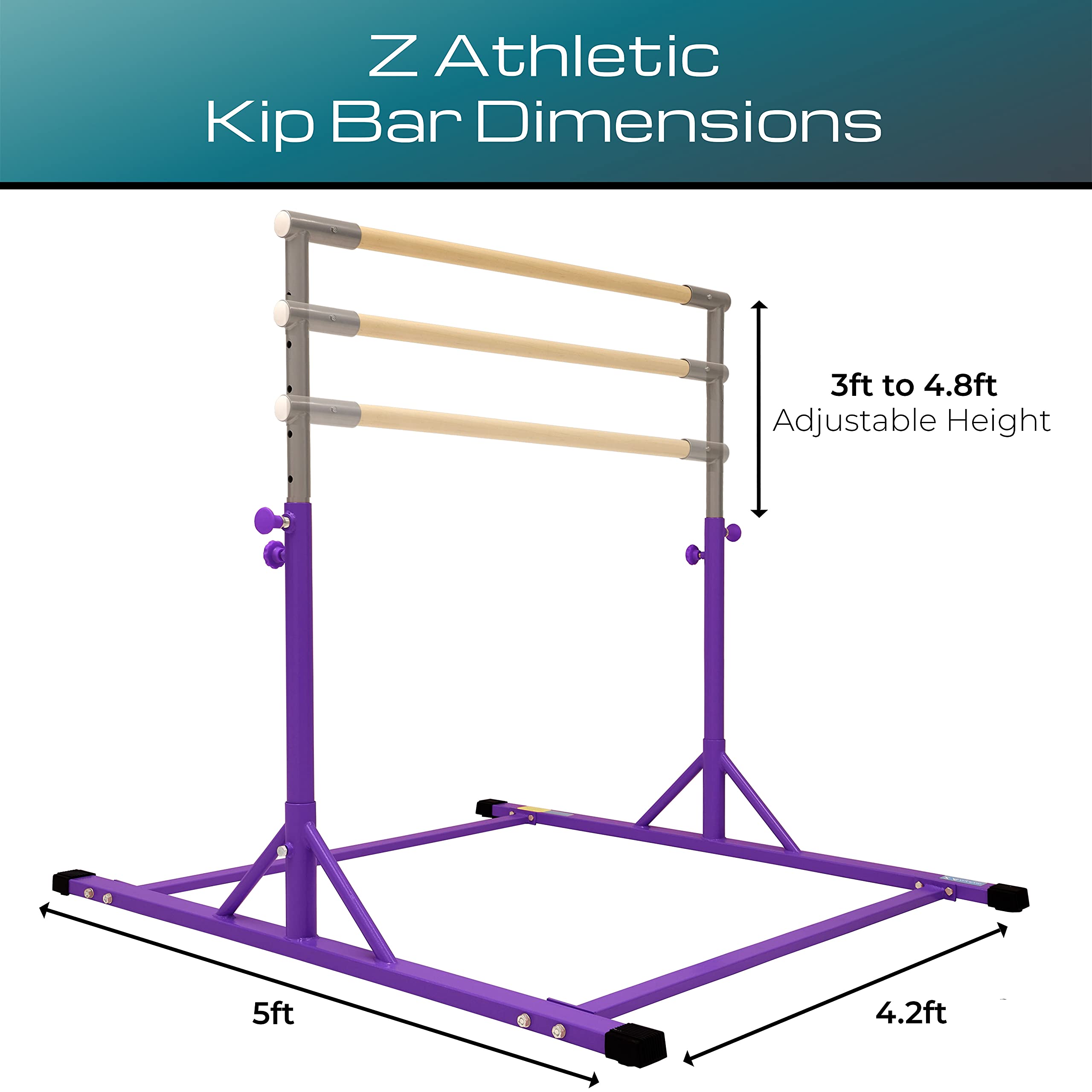 Z ATHLETIC Kip Bar and Folding Gymnastics Mat for Home Gym, Kids Training & Indoor Exercise - Adjustable Height Gymnastic Equipment for Strength Training and Tumbling Practice