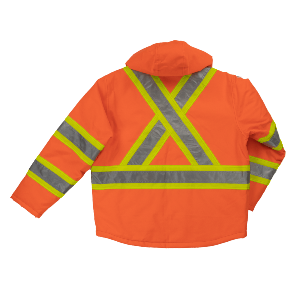 Tough Duck Flex Safety Jacket SJ40 - High Visibility Work Jacket for Construction & Outdoor Safety | Durable Reflective Workwear for Men