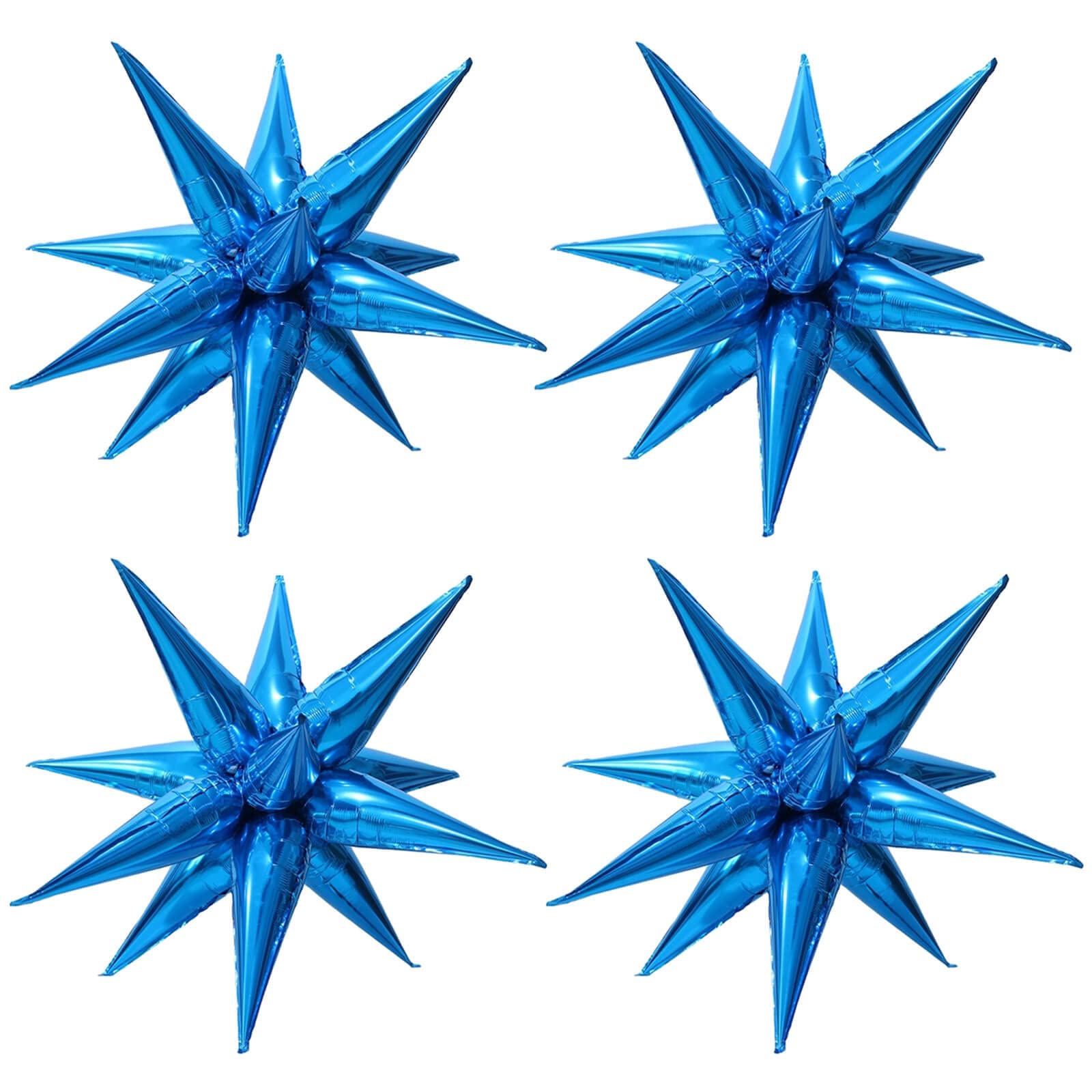 50 Pcs Dark Blue Foil Cone Star Balloons - 26 Inch Big 3D Starburst Mylar Balloons for Christmas, Birthday, Wedding Party Decorations - Perfect for Indoor/Outdoor Events, Baby Showers & Anniversary Celebrations