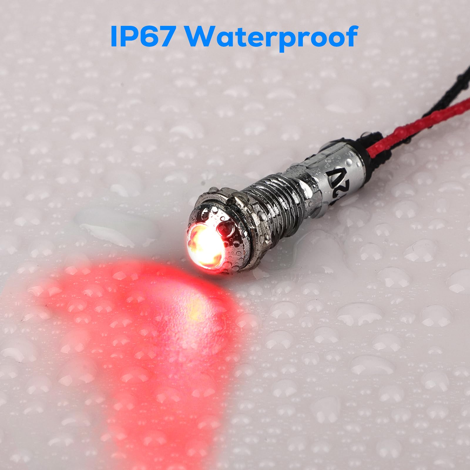 Linkstyle 8PCS 12V LED Indicator Lights - 8MM LED Signal Lamps in Red, Blue, Green & Orange with Wire Leads - Perfect for Car Dashboard, Truck & Marine Instrument Panels