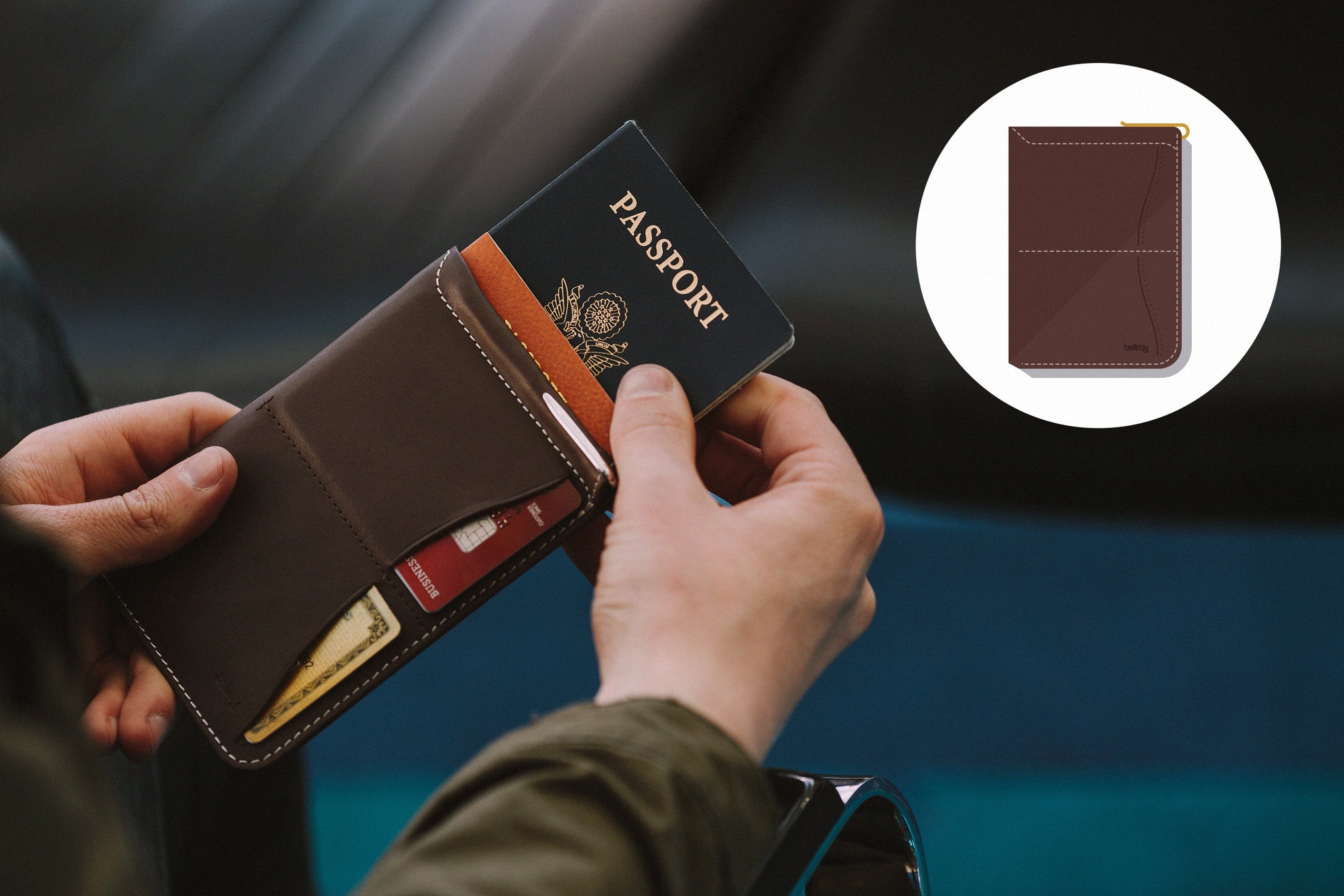 Bellroy Premium Leather Passport Sleeve Wallet - RFID Blocking Travel Organizer for Men & Women | Perfect for Airports, Business Trips & International Travel