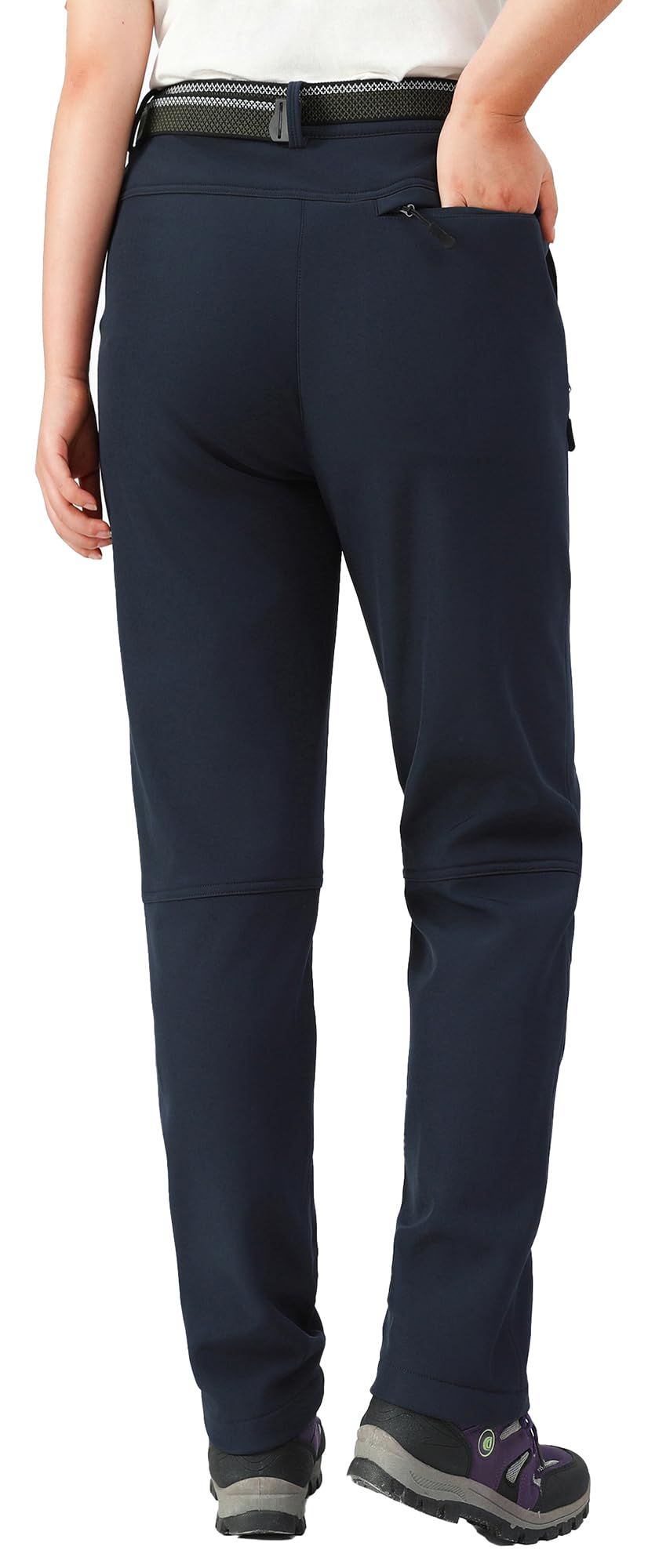 MOERDENG Women's Waterproof Ski Pants - Fleece Lined Winter Warmth for Snow & Hiking