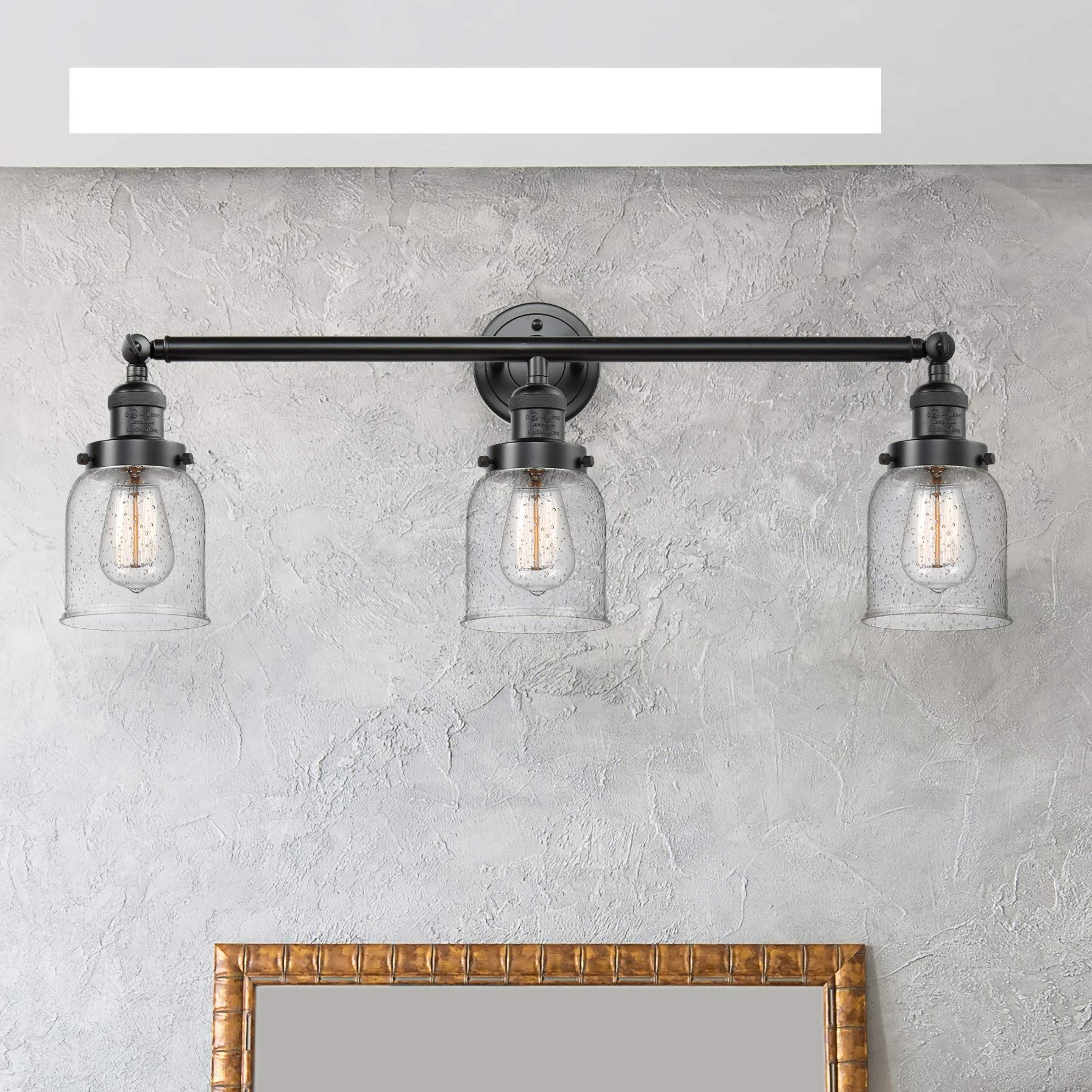Innovations 205-BK-S-G53 3-Light Adjustable Bathroom Vanity Light Fixture in Matte Black - Perfect for Modern Bathroom, Powder Room & Spa Decor