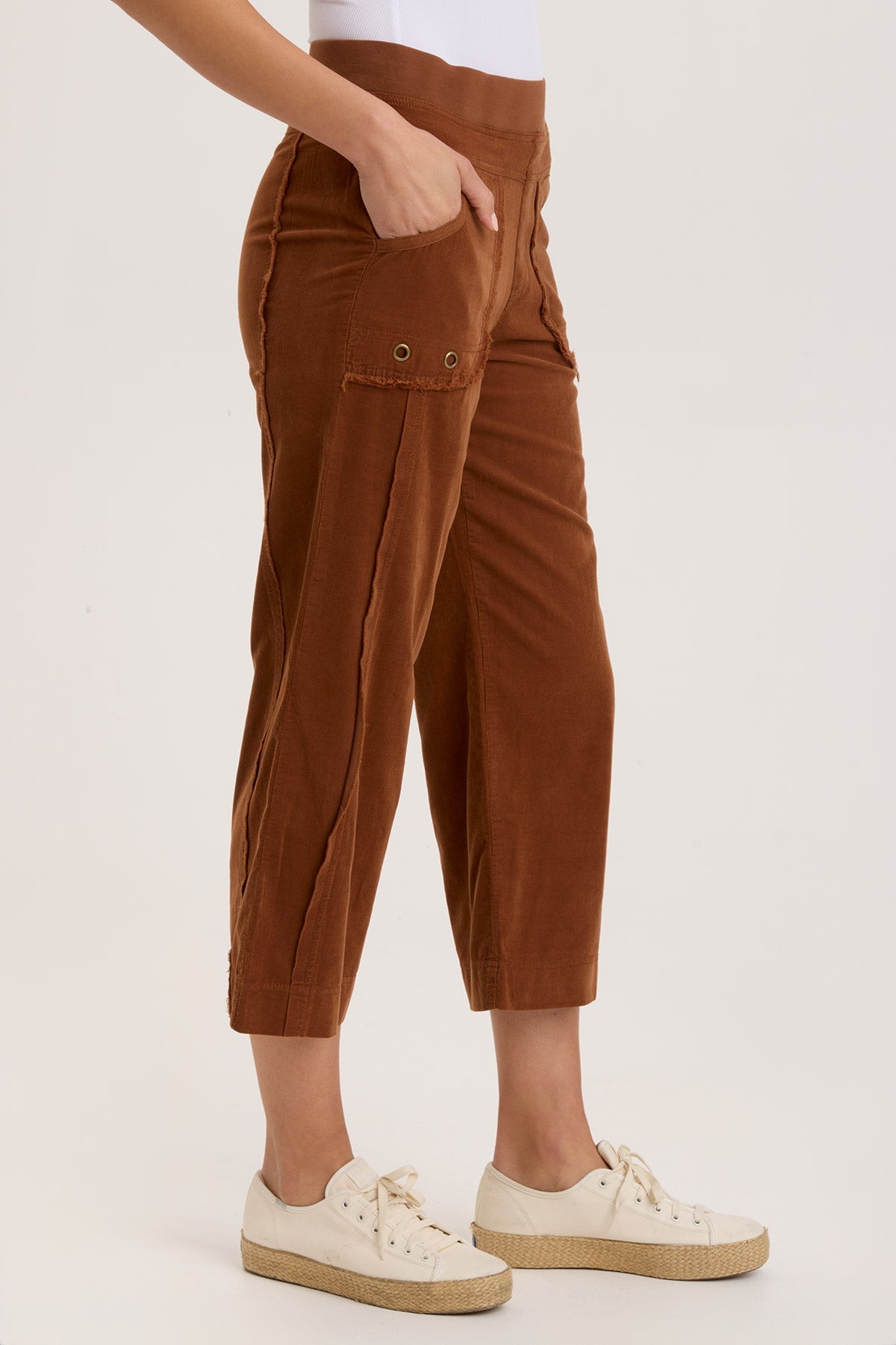 Cord Trumble Crop Top - Women's Fashion Casual Short Sleeve Shirt for Summer Outfits | Perfect for Beach, Music Festivals & Streetwear Looks
