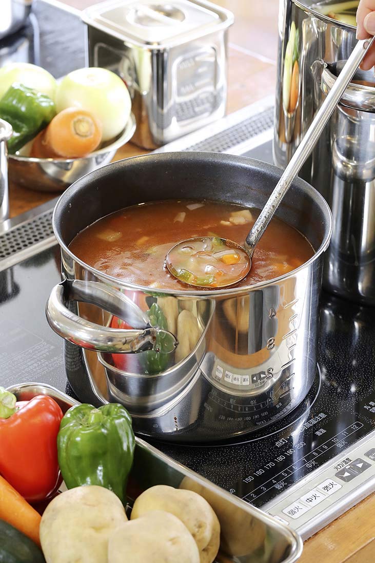 EBM Molybdenji II Plus 9.4 Inch (24 cm) Half Size Nonstick Cooking Pot - Perfect for Boiling, Steaming & Slow Cooking - No Lid Included