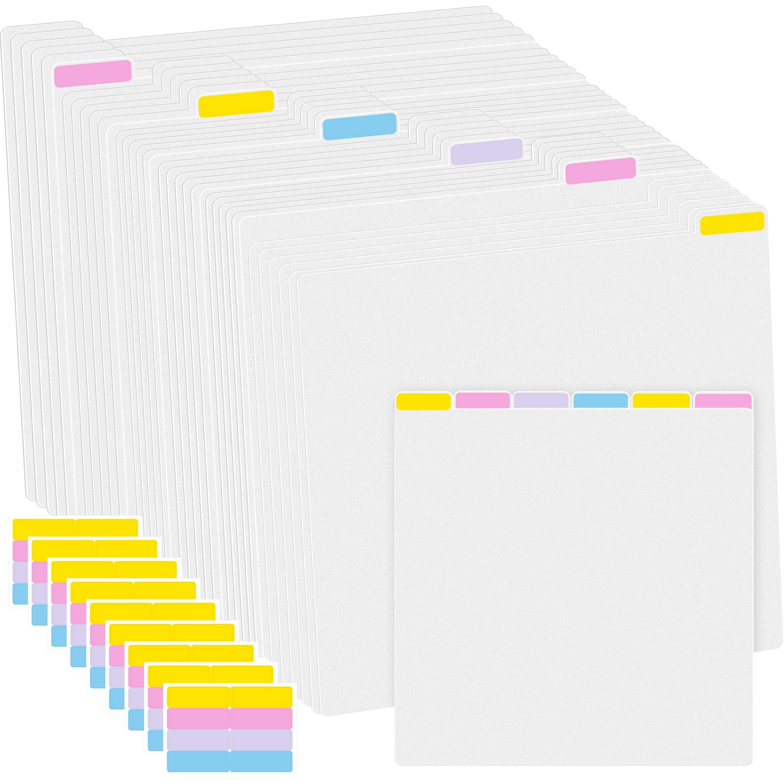Qilery 24-Piece Scrapbook Paper Organizer with 48/72 Sticky Index Tabs - 12x12 Paper Storage Dividers for Vinyl, Cardstock & Photos | Perfect for Crafting, Scrapbooking & Document Organization