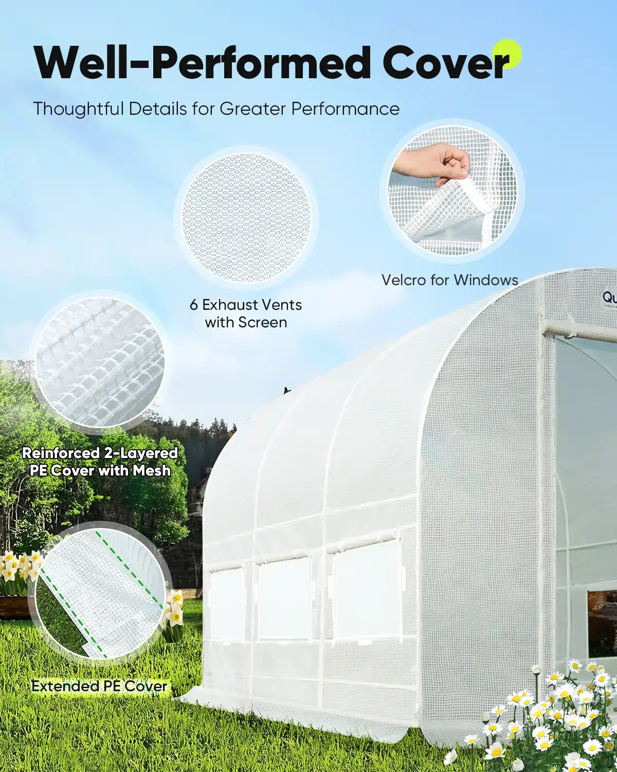 12' x 7' x 7' Walk-in Tunnel Greenhouse for Gardening, Plant Protection & Year-Round Growing - Perfect for Backyards, Small Farms & Urban Gardening