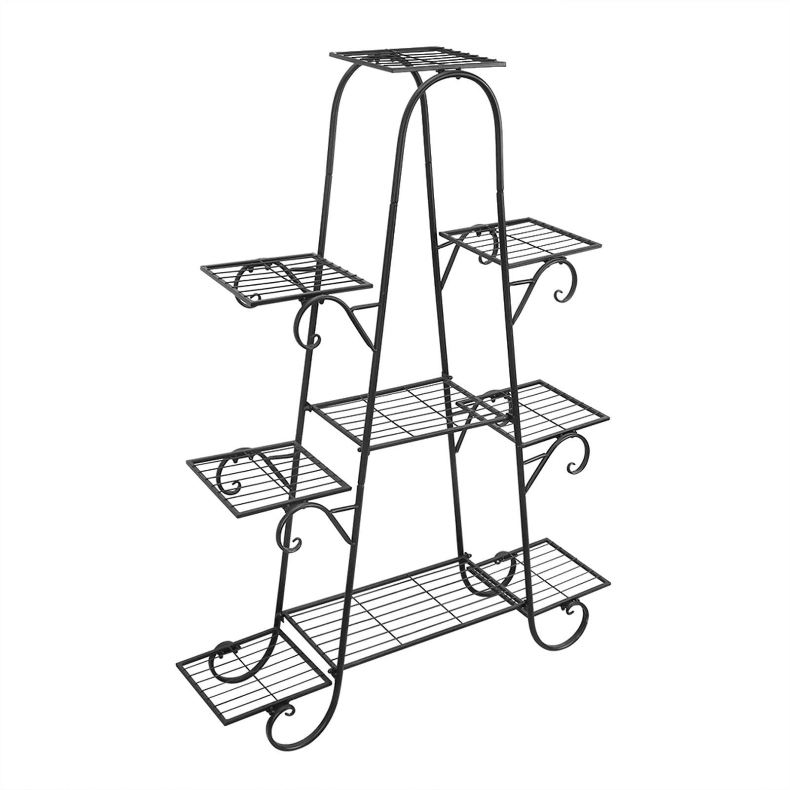 9-Tier Metal Plant Stand Indoor Outdoor - Multi-Layer Potted Plant Shelf Display Rack for Patio Garden, Balcony & Home Decor - Sturdy Flower Pot Holder for Succulents, Herbs & Houseplants